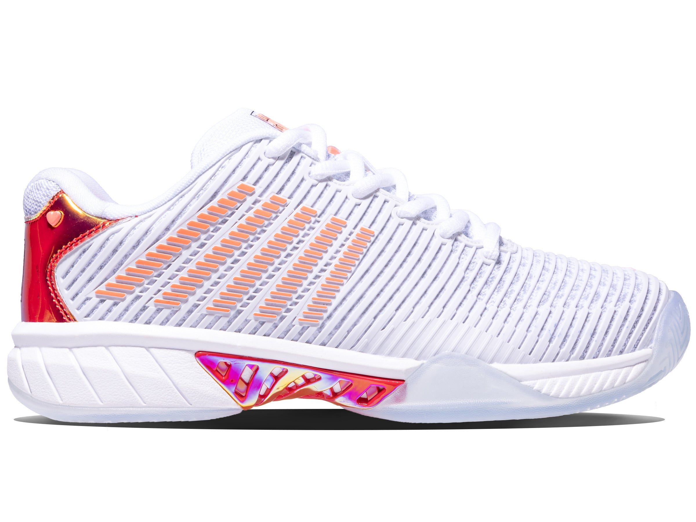 Hypercourt Express 2 Lucky in Love Women's Tennis Shoes - White/Dove/Orange Glow | Lightweight Cushioned Court Sneakers for Women | Perfect for Tennis, Gym & Casual Wear