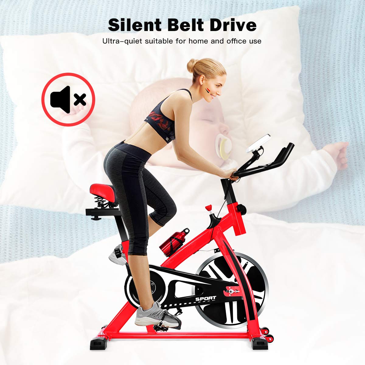 Premium Exercise Bike for Home Workouts - Adjustable Magnetic Resistance, LCD Display & Comfortable Seat - Perfect for Cardio, Weight Loss & Indoor Cycling Training