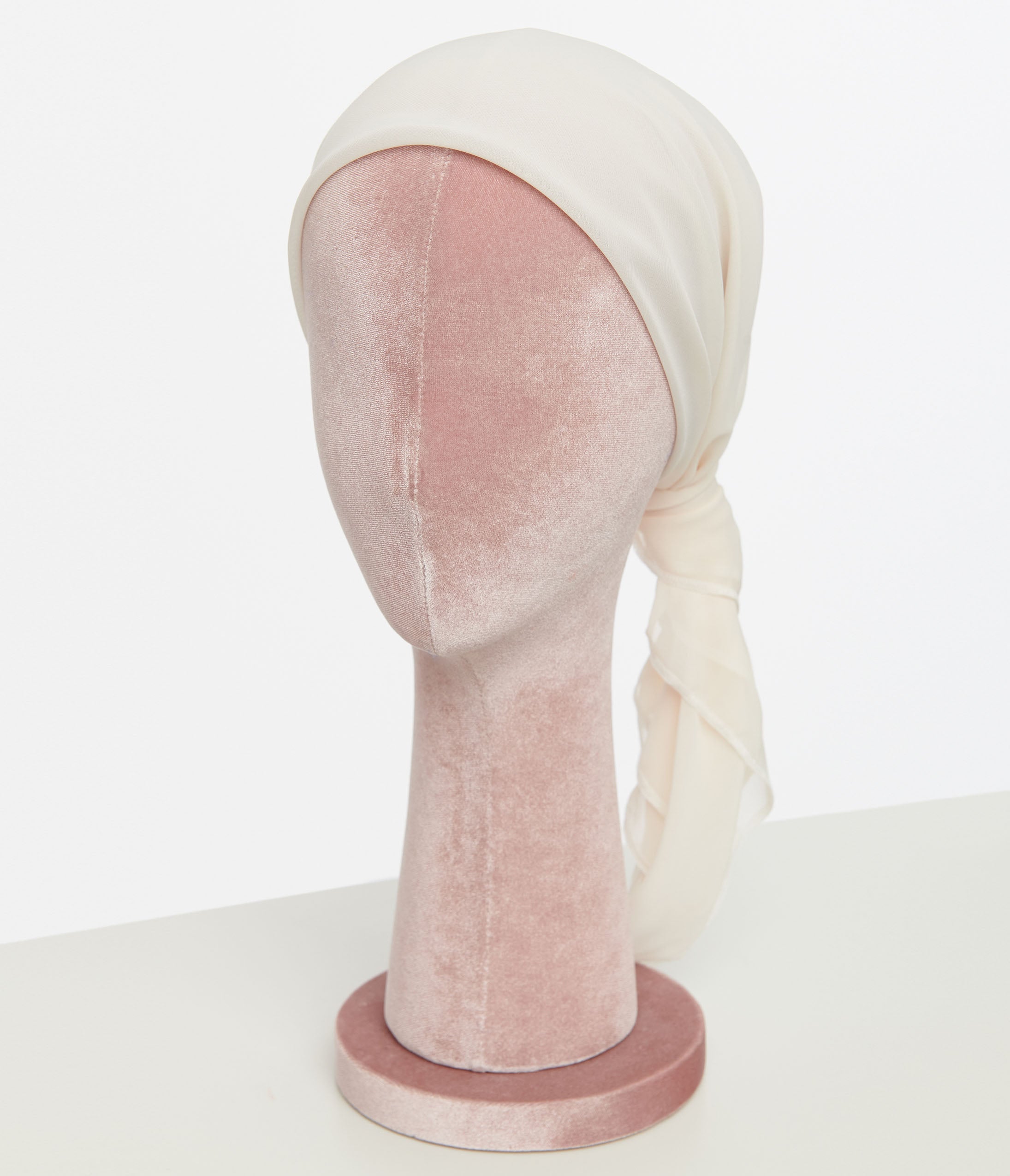 Vintage 1950s Off White Hair Scarf - Retro Silk Head Wrap for Women - Perfect for Vintage Fashion, Pinup Style & Special Occasions