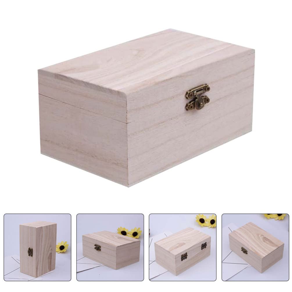 Gadpiparty 5-Piece Unfinished Wooden Craft Box Set - Large Hinged Storage Case for Jewelry, Keepsakes & DIY Home Decor | Perfect for Crafting, Gift Wrapping & Home Organization