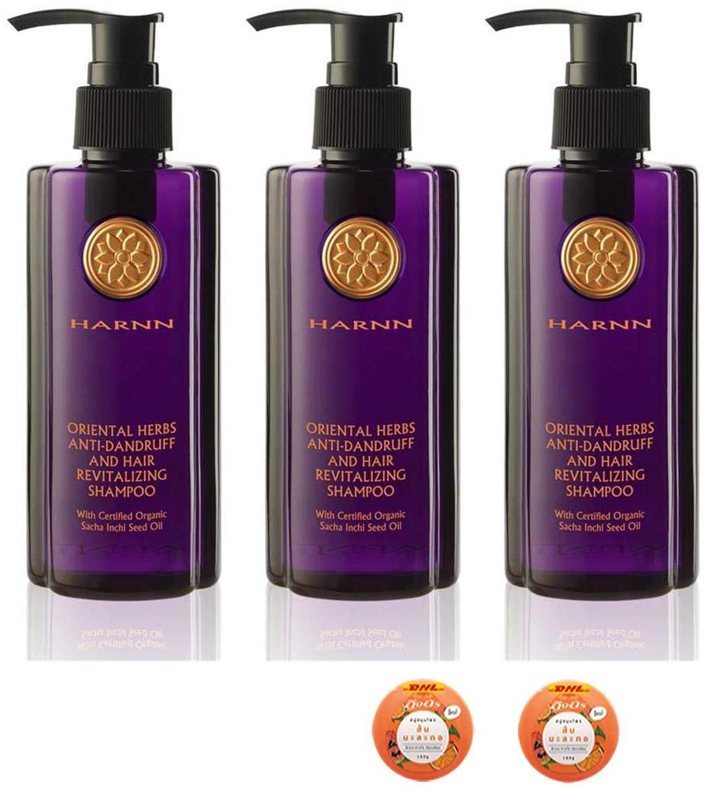 Organic Revitalizing Shampoo with Harnn Herbs - Anti-Dandruff Hair Care (3-Pack) for Spa & Home Use