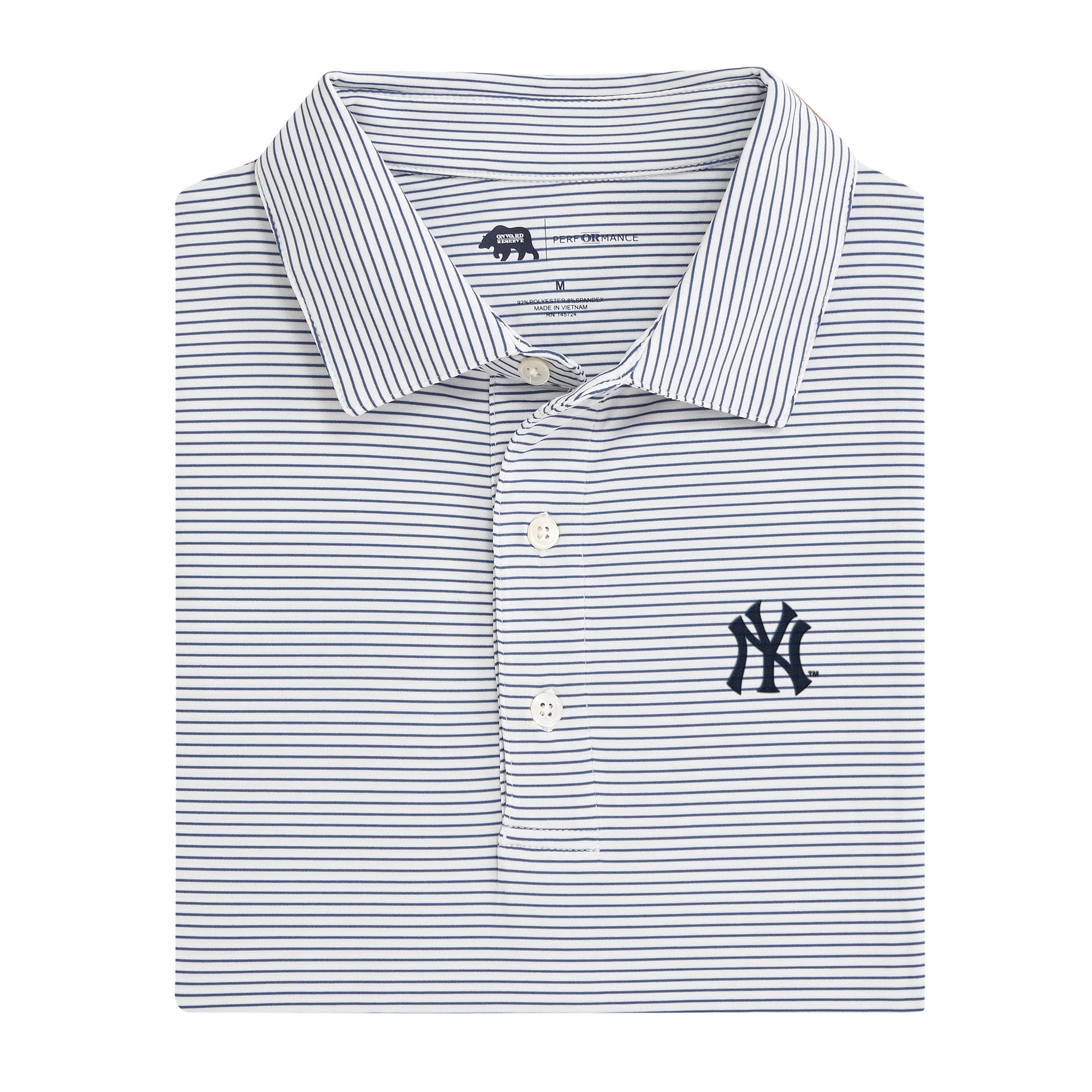 New York Yankees Birdie Stripe Performance Polo Shirt for Men - Moisture-Wicking Baseball Jersey - Comfortable & Breathable for Sports, Casual Wear & Fan Outfits