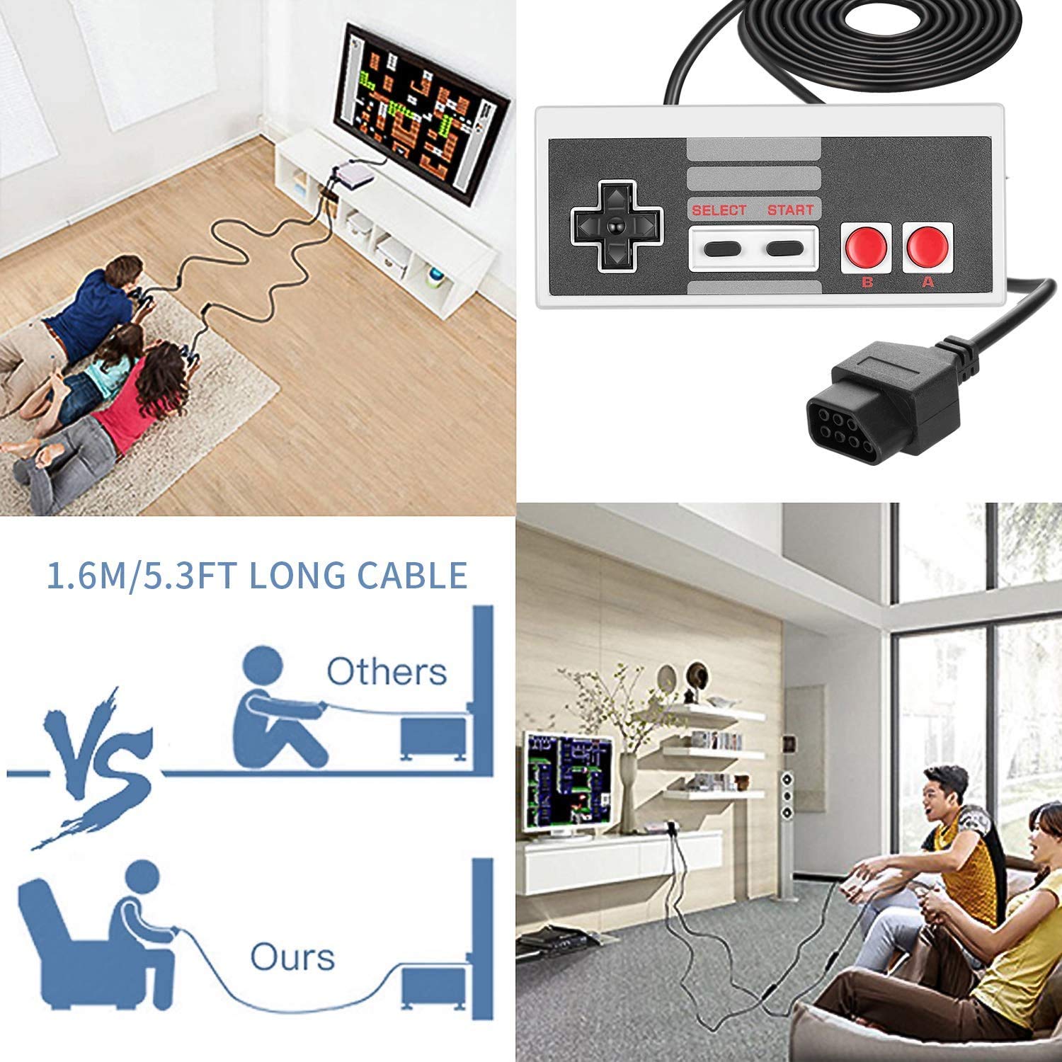 Original Nintendo NES Controller - 2 Pack Classic Gamepad for NES Console - Perfect for Retro Gaming & Collectors