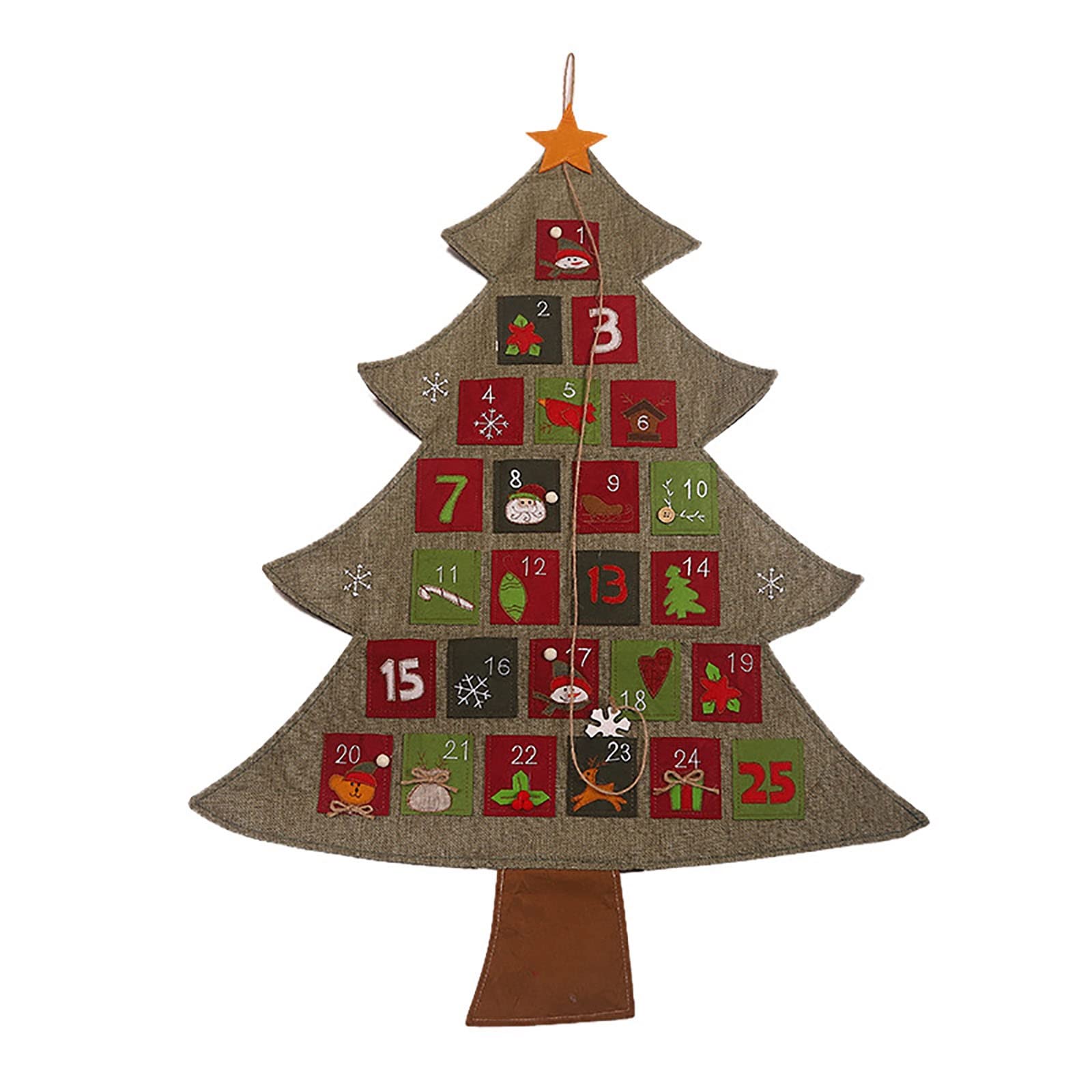 25 Days Felt Christmas Advent Calendar with Pockets - Santa Wall Hanging Countdown Calendar for Home Decor | Perfect for Holiday Gifts, Classroom Activities & Festive Home Decoration