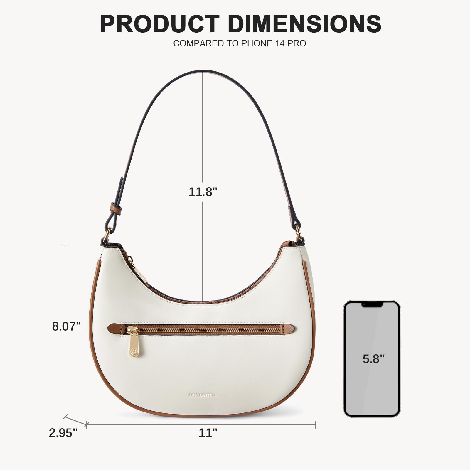 BOSTANTEN Women's Small Crossbody Purse - Trendy Crescent Shoulder Bag Hobo Handbag for Everyday Use, Date Night & Travel Accessories