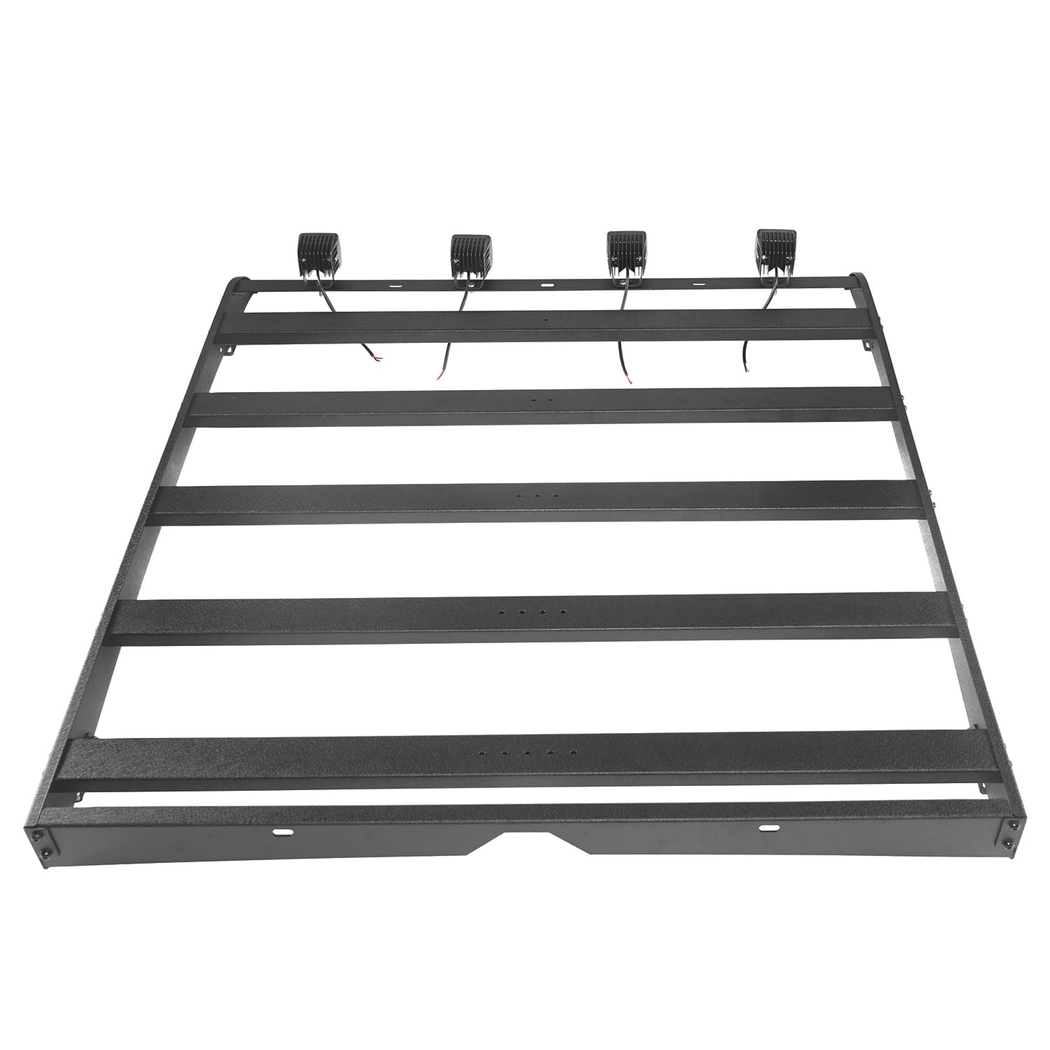 Hooke Road Steel Roof Rack Crossbars with LED Lights - Heavy Duty Cargo Carrier Basket for 2014-2021 Toyota Tundra Crewmax Pickup Truck | Perfect for Camping, Off-Roading & Outdoor Adventures