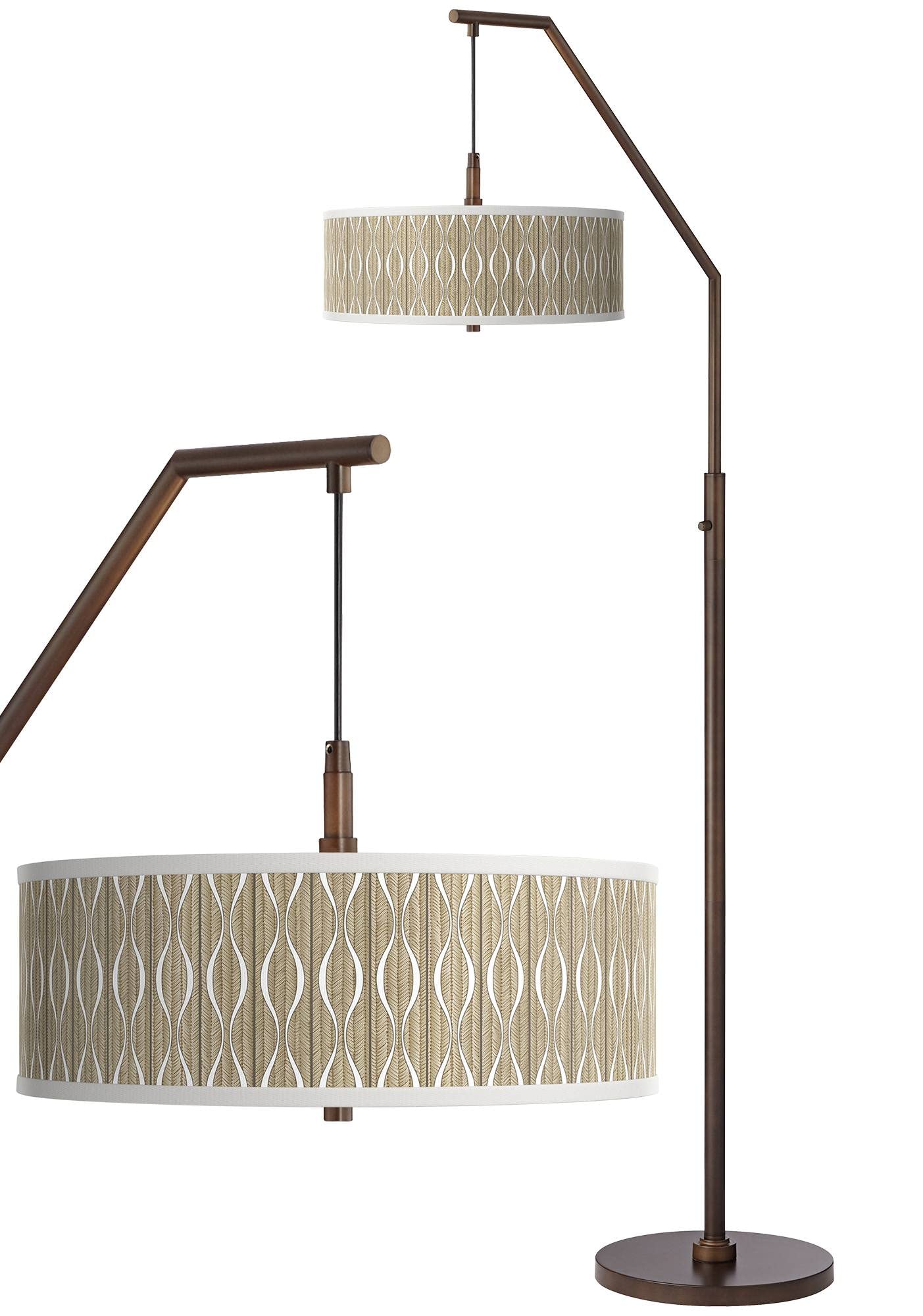 Swell Bronze Downbridge Arc Floor Lamp - Modern Adjustable Standing Light for Living Room, Bedroom & Office - Dimmable LED Reading Light with Remote Control
