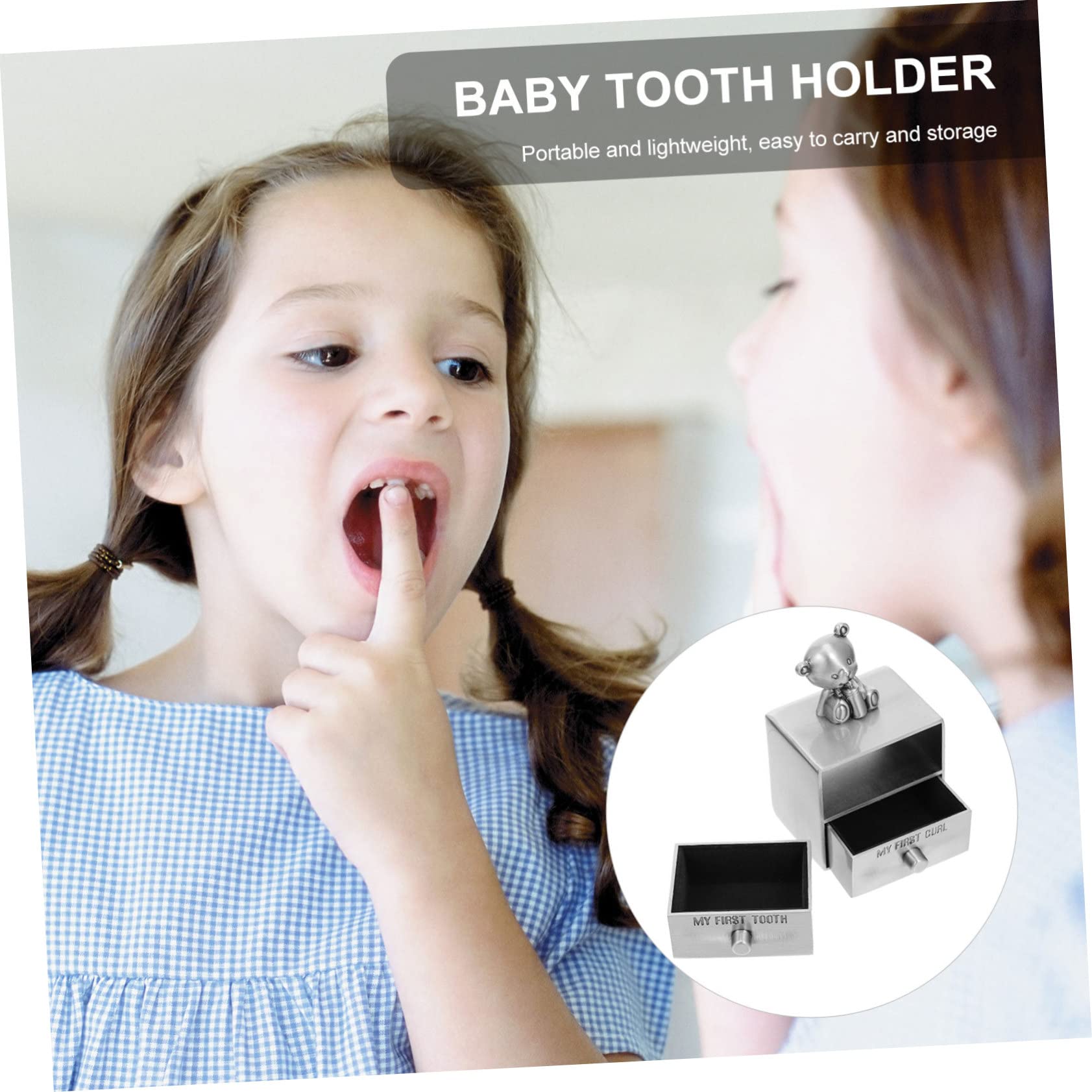 VICASKY 6 Pack Baby Teeth Keepsake Box - Durable PP Plastic Tooth Organizer with Zinc Alloy Decoration - Perfect for Kids' First Lost Tooth, Tooth Fairy Gifts & Childhood Memory Preservation