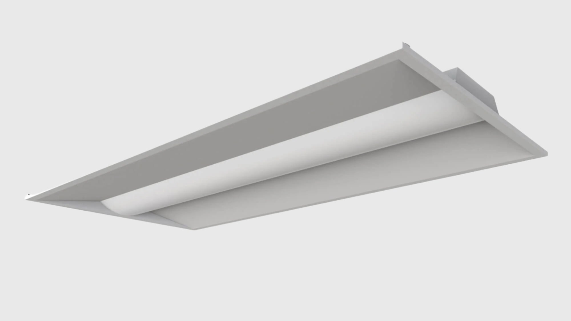 LED Troffer Ceiling Light Fixture with Center Basket - Energy Efficient Office Lighting for Commercial & Home Use