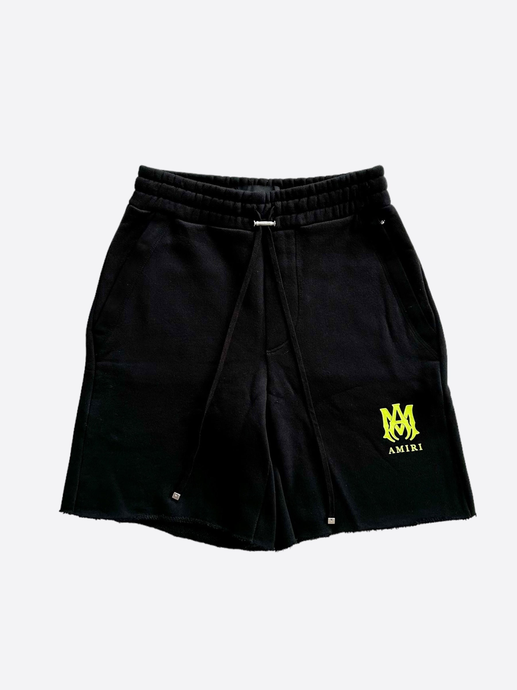 Amiri Black & Yellow MA Logo Shorts for Men - Stylish Designer Casual Shorts for Summer, Streetwear & Fashion Outfits