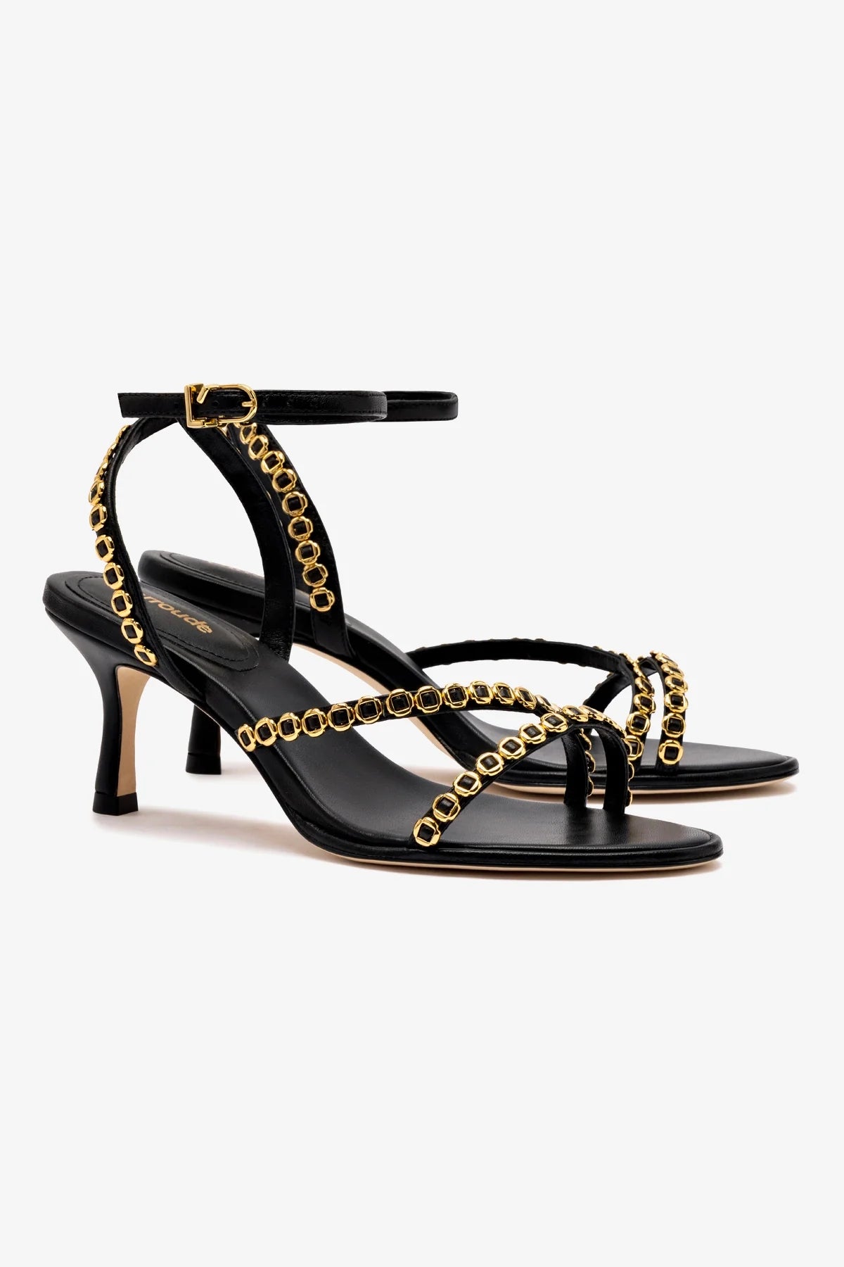 Milanina Black Leather Mini Sandals for Women - Comfortable Summer Casual Shoes for Beach, Vacation & Everyday Wear