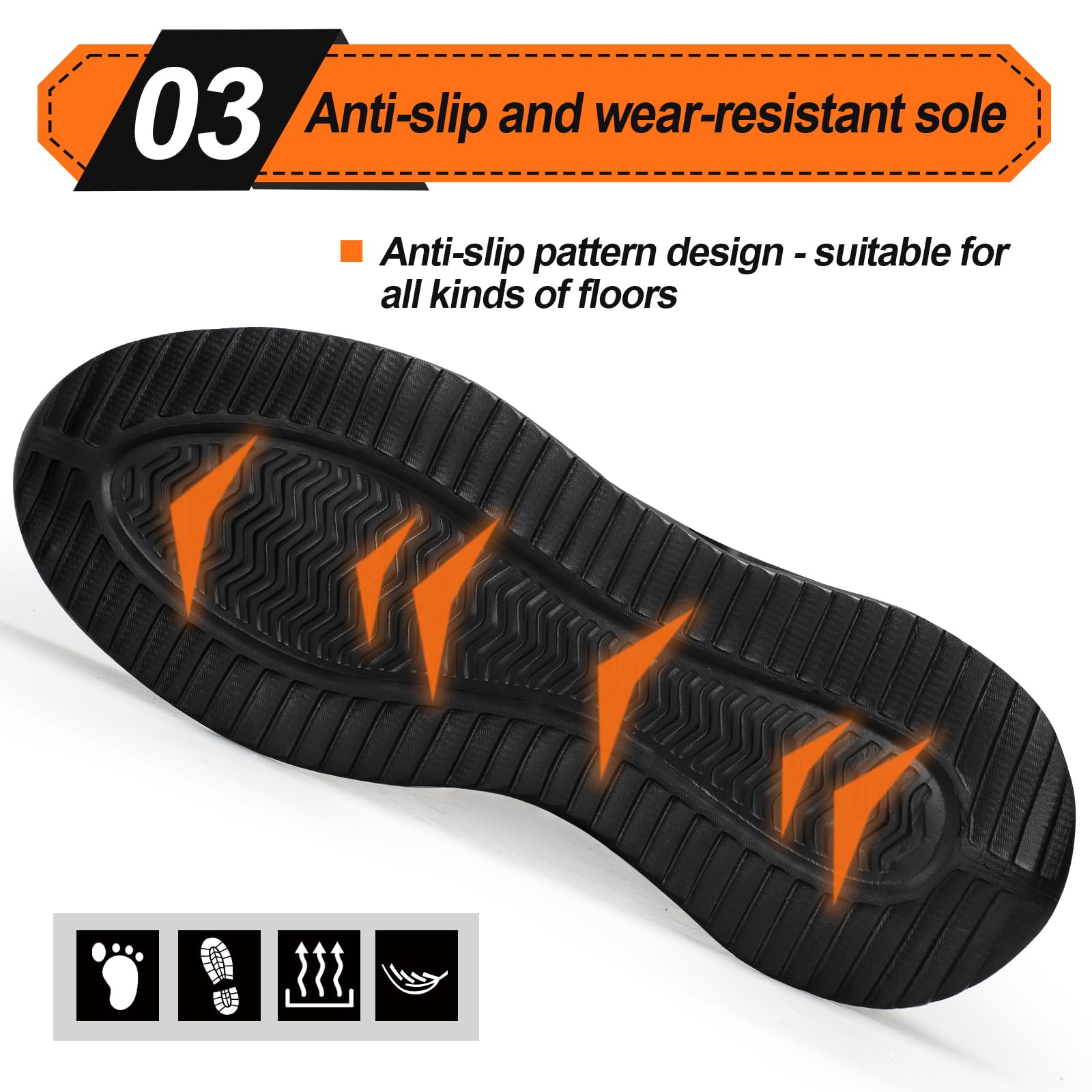 LAoutun Steel Toe Work Shoes for Men & Women - Safety Sneakers with Puncture Proof, Slip Resistant & Lightweight Design - Perfect for Construction, Warehouse & Industrial Work