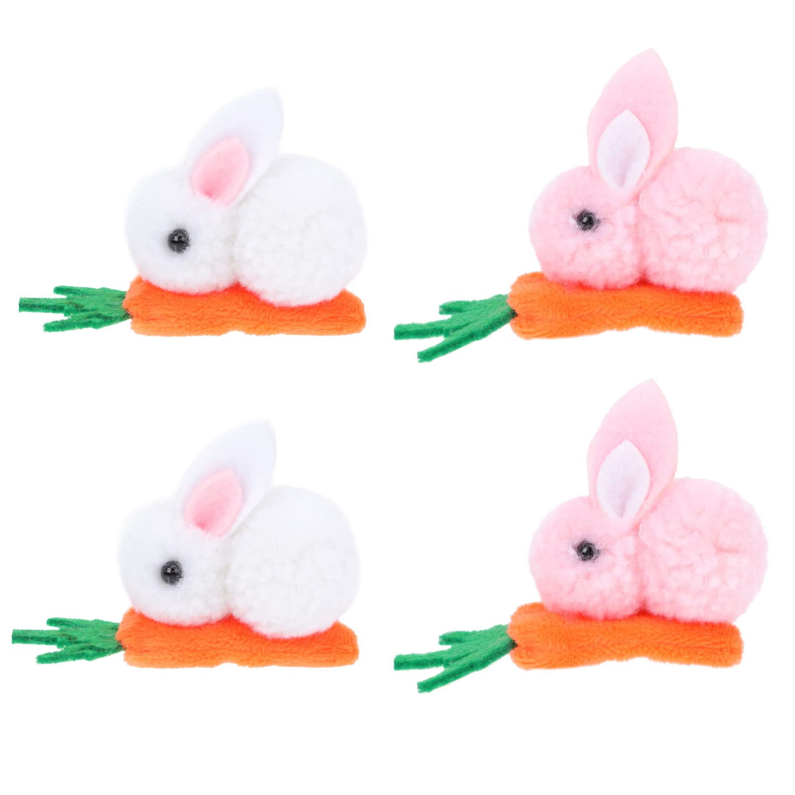 KALLORY 4pcs Bunny Hair Clips for Girls - Cute Carrot Hair Barrettes, Non-Slip Hair Claw Clips, Easter Hair Accessories for Kids (Red) | Perfect for Easter Outfits, Spring Fashion, and Party Hair Decorations