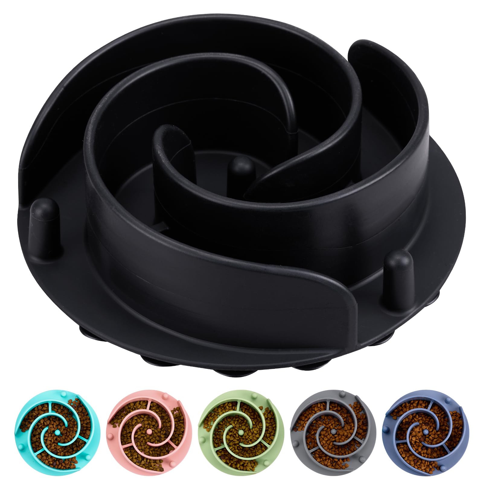 Bestalk Slow Feeder Dog Bowl Insert - Soft Silicone Anti-Choking Eating Mat with Suction Cups for Small, Medium & Large Dogs - Fits Standard & Elevated Bowls - Perfect for Fast Eaters & Digestive Health - Great for Mealtime Enrichment & Portion Control