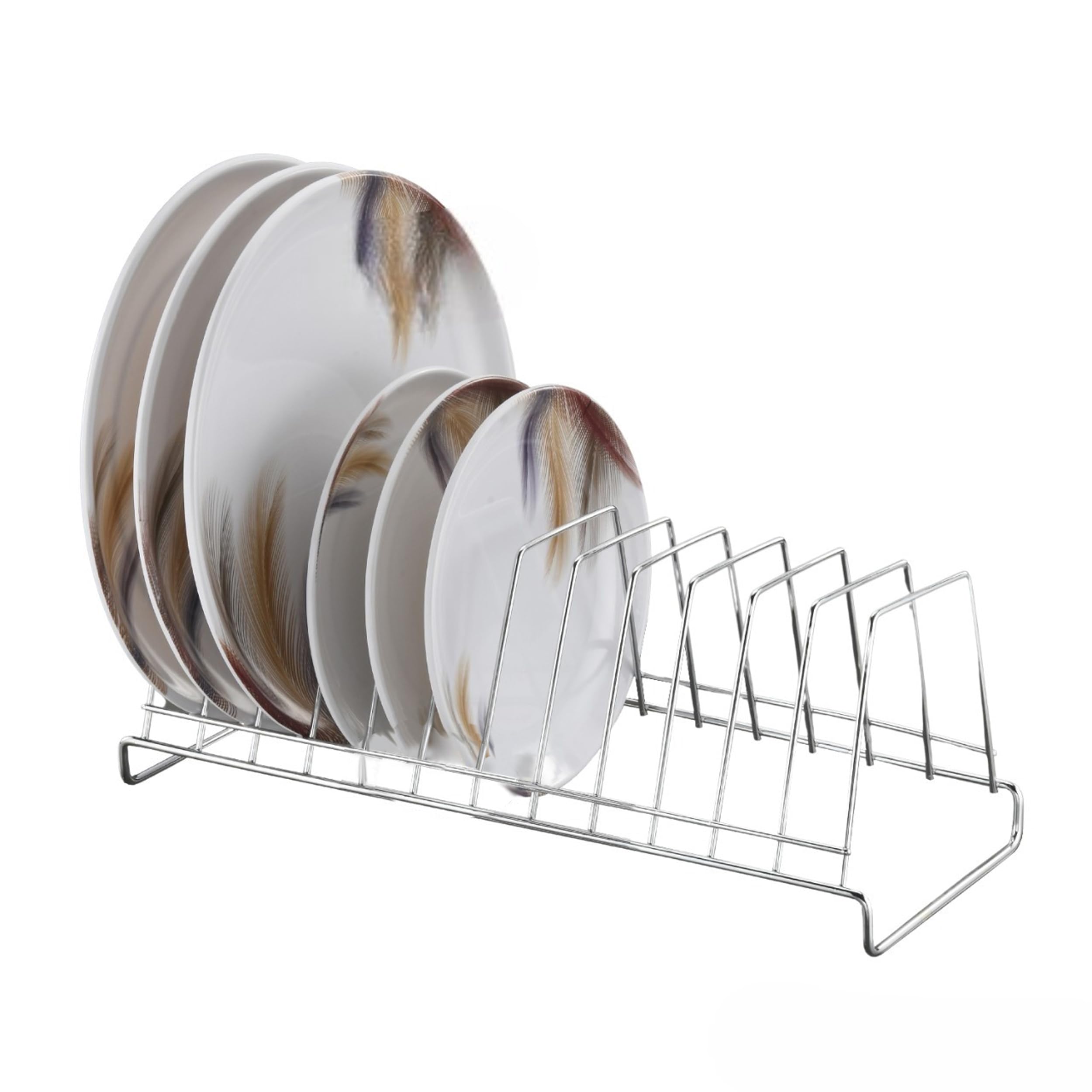STANDIFY Stainless Steel Plate Stand - Dish Rack, Lid Holder & Kitchen Organizer for Countertop - Heavy Duty Large Kitchen Storage for Plates, Cutting Boards & Pans - Perfect for Restaurants, Home Kitchens & Small Spaces