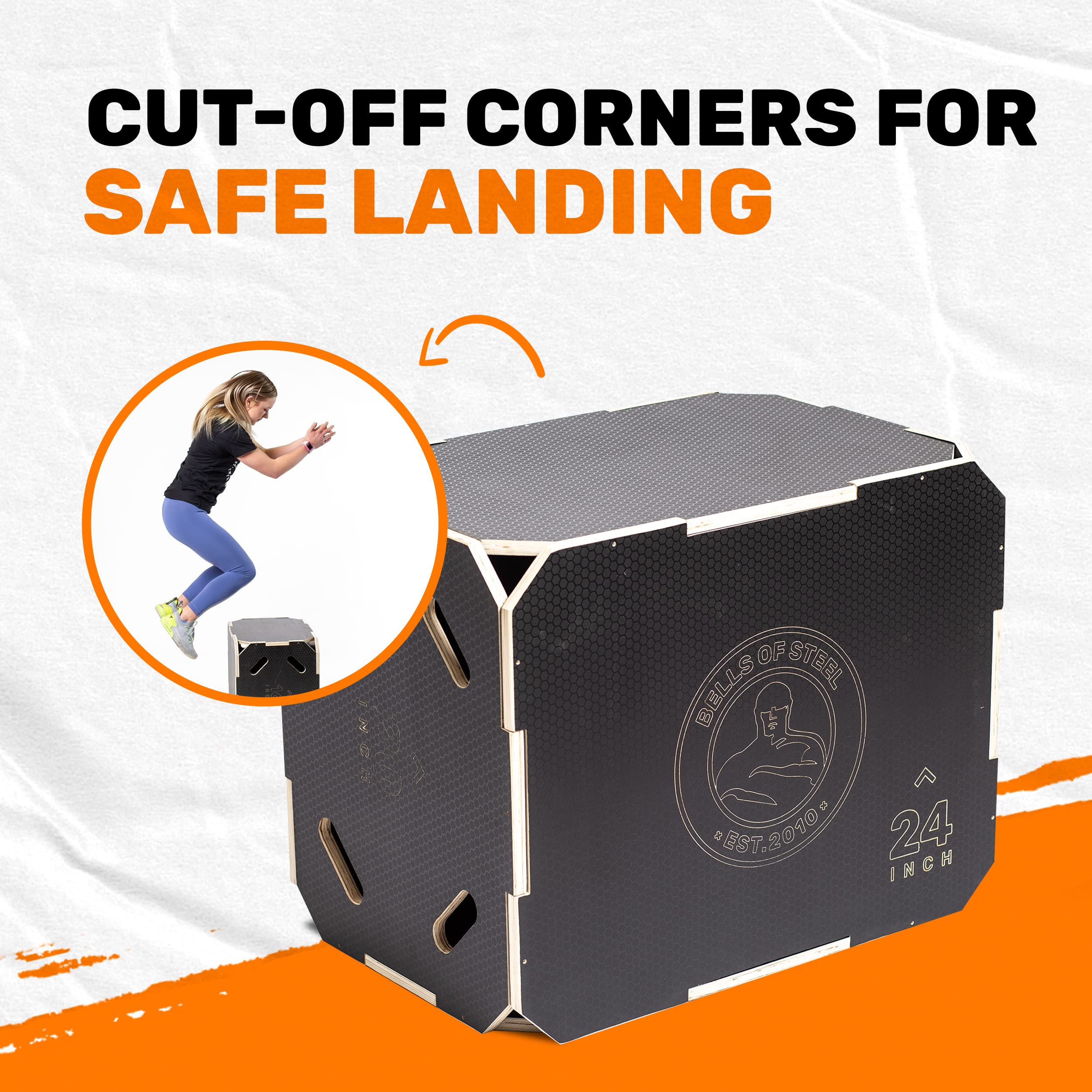 Bells of Steel Wooden Plyometric Jump Box - 3-in-1 Anti-Slip Plyo Box for CrossFit, Home Gym & Outdoor Workouts | Perfect for Box Jumps, Squats, Step-Ups & Knee-ups | Durable Wooden Exercise Equipment for Strength Training & Cardio