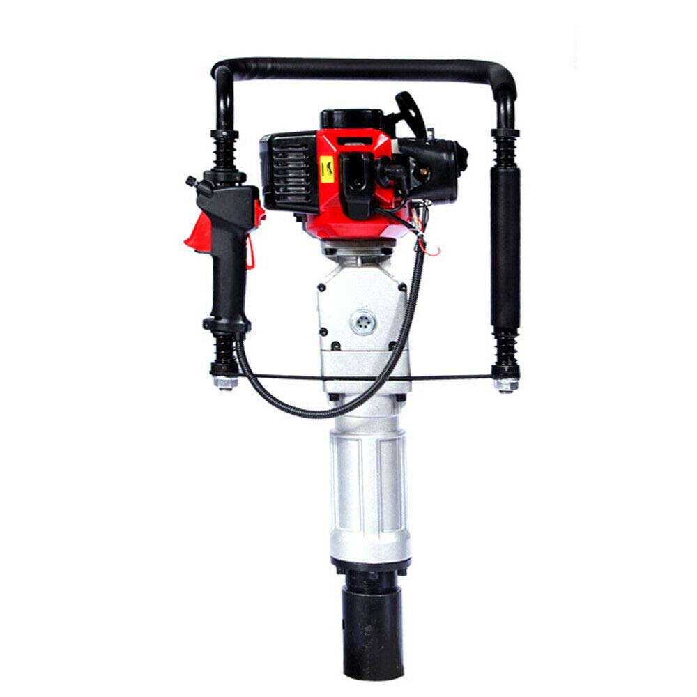 52CC Gas Powered T-Post Driver - 2 Stroke Pile Driver Hammer with 2 Driving Heads & Air Cooling System - Heavy Duty Fence Post Driver for Farm, Garden, Ranch & Construction Projects - Perfect for Installing Fence Posts, Sign Posts & Agricultural Structures