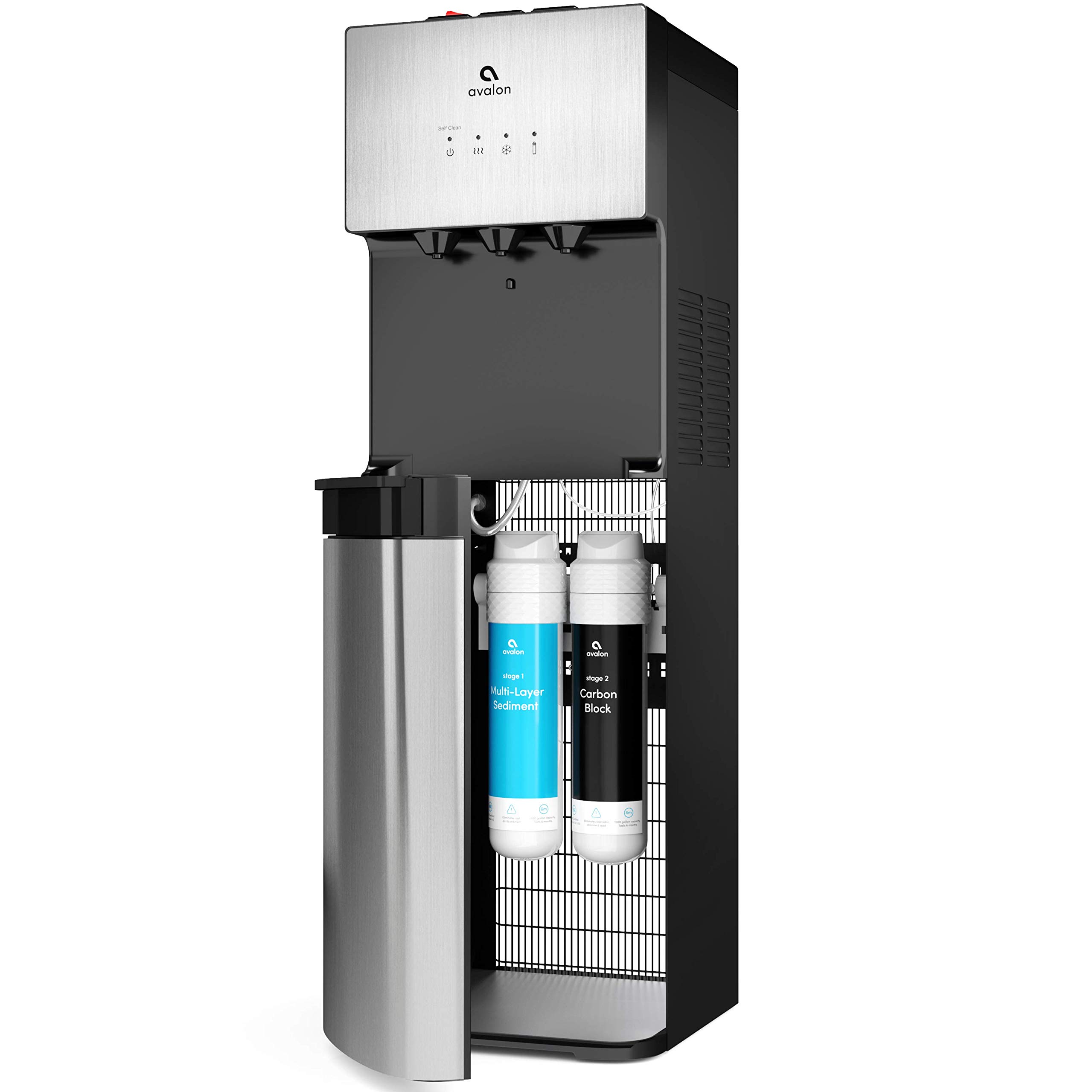 Avalon A5 Bottleless Water Cooler Dispenser with Self-Cleaning Function - NSF/UL Certified Stainless Steel Countertop Water Dispenser for Home & Office Use - Includes Adjustable Pull-Type Cup Dispenser