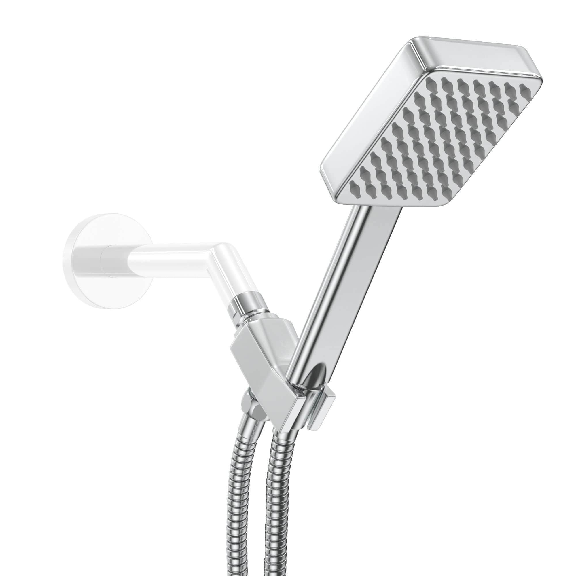 Premium All-Metal Square Handheld Shower Head - High Pressure 1 Spray Pattern - 2.5 GPM Flow Rate - Perfect for Bathroom, Spa & Relaxation - Ideal for Elderly & Pet Washing
