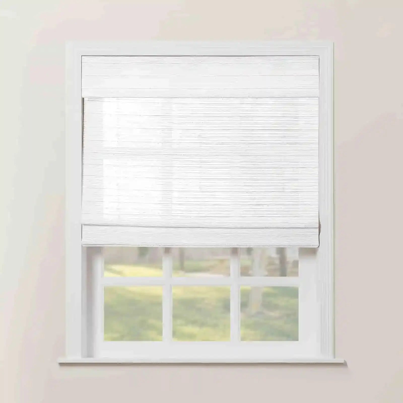 Rae Natural Ramie Flax Woven Wood Shades Series C - Eco-Friendly Window Coverings for Living Room, Bedroom & Office Decor