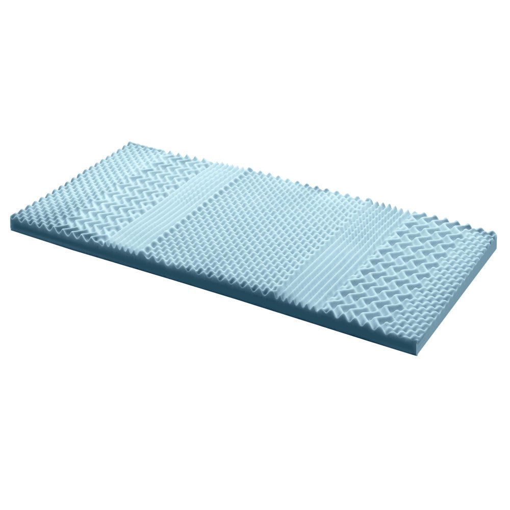 7-Zone Cooling Gel Memory Foam Mattress Topper with Breathable Bamboo Cover - 8cm Thick Single Size for Back Pain Relief & Pressure Relief - Perfect for Hot Sleepers, Side Sleepers & Bedroom Comfort