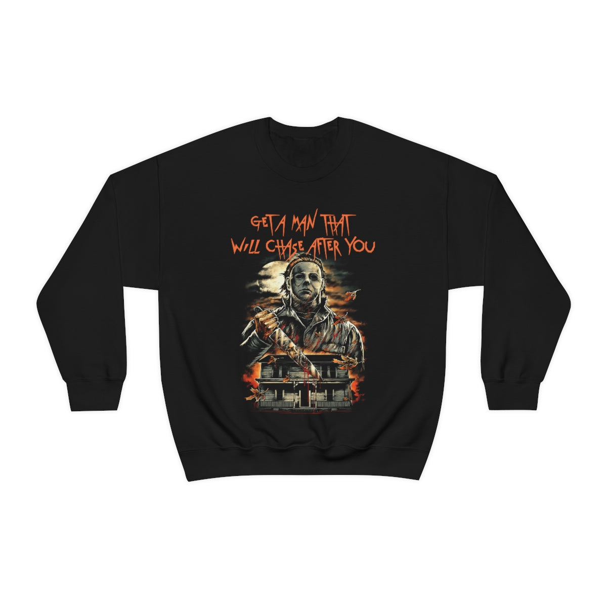 Michael Myers Halloween Sweatshirt | Horror Movie Crewneck Sweater | Spooky Season Pullover for Men & Women | Perfect for Halloween Parties & Horror Movie Nights