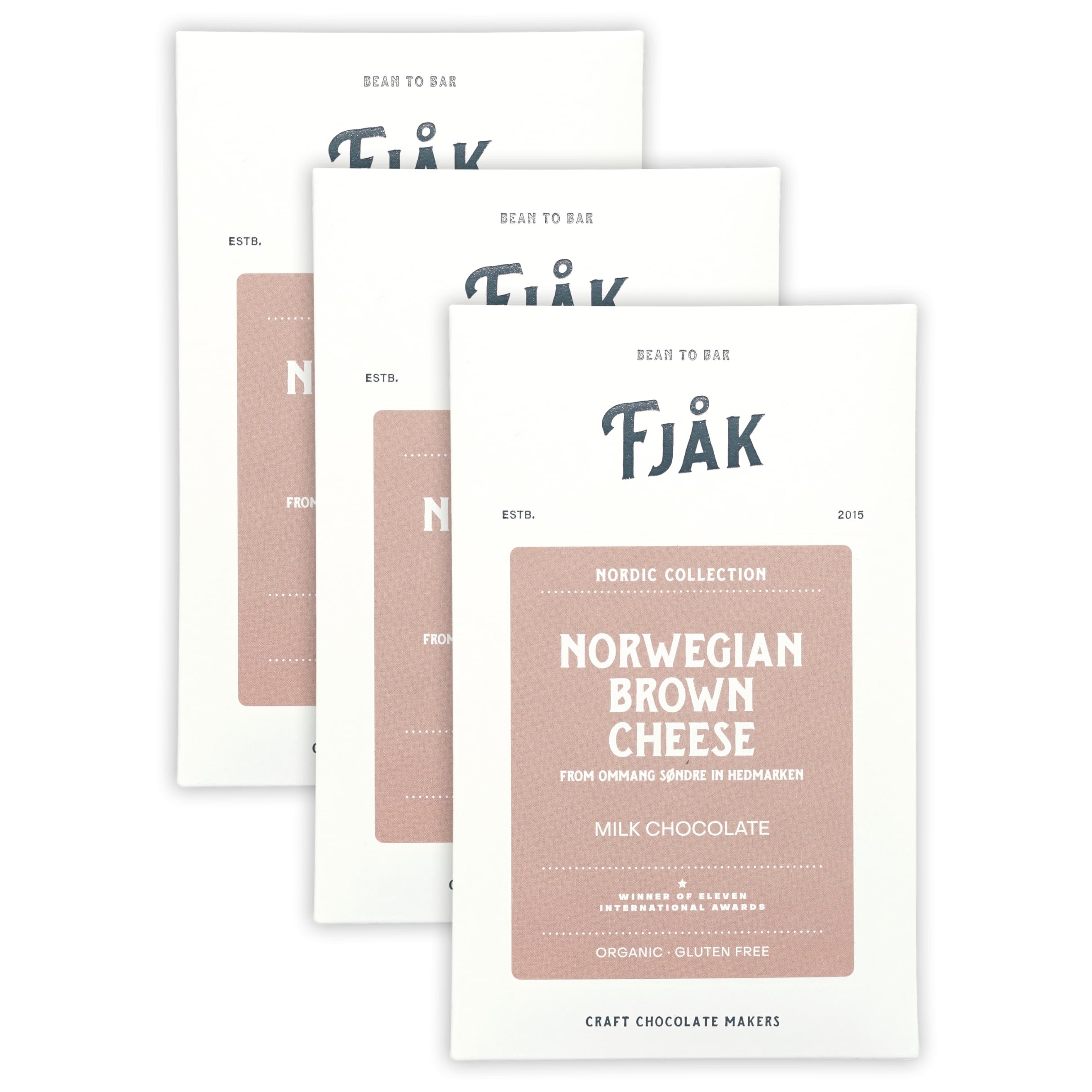 Premium Norwegian Chocolate Bundle - Nordic Collection with Brown Cheese Milk Chocolate (45% Cocoa, 3 Pack) - Perfect Gift for Holidays, Birthdays & Coffee Pairing