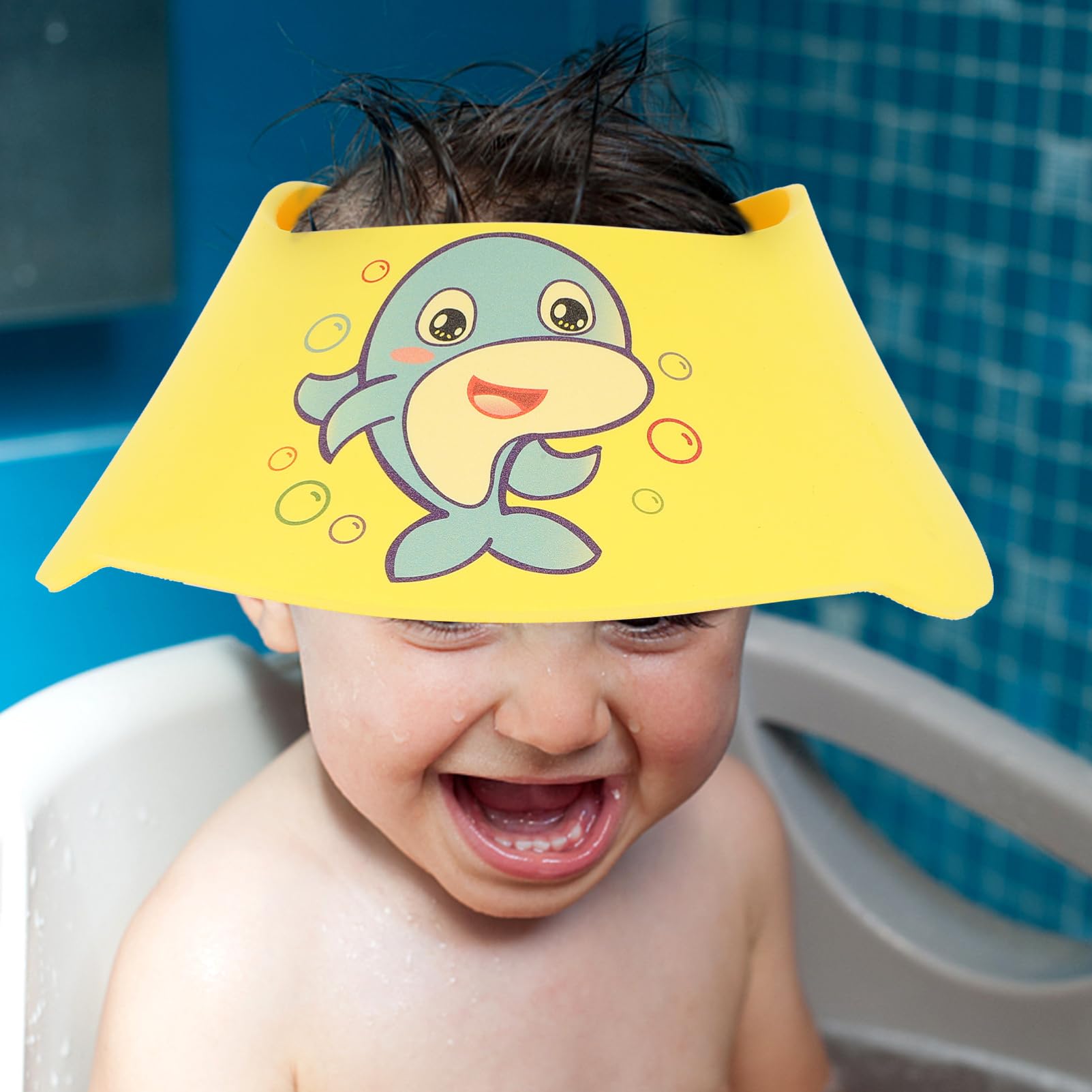 ORFOFE 1pc Shampoo Hair Washing Cap with Eye Cover - Adjustable Shower Visor for Hair Care, Perfect for Elderly, Kids & Post-Surgery Use at Home or Salon