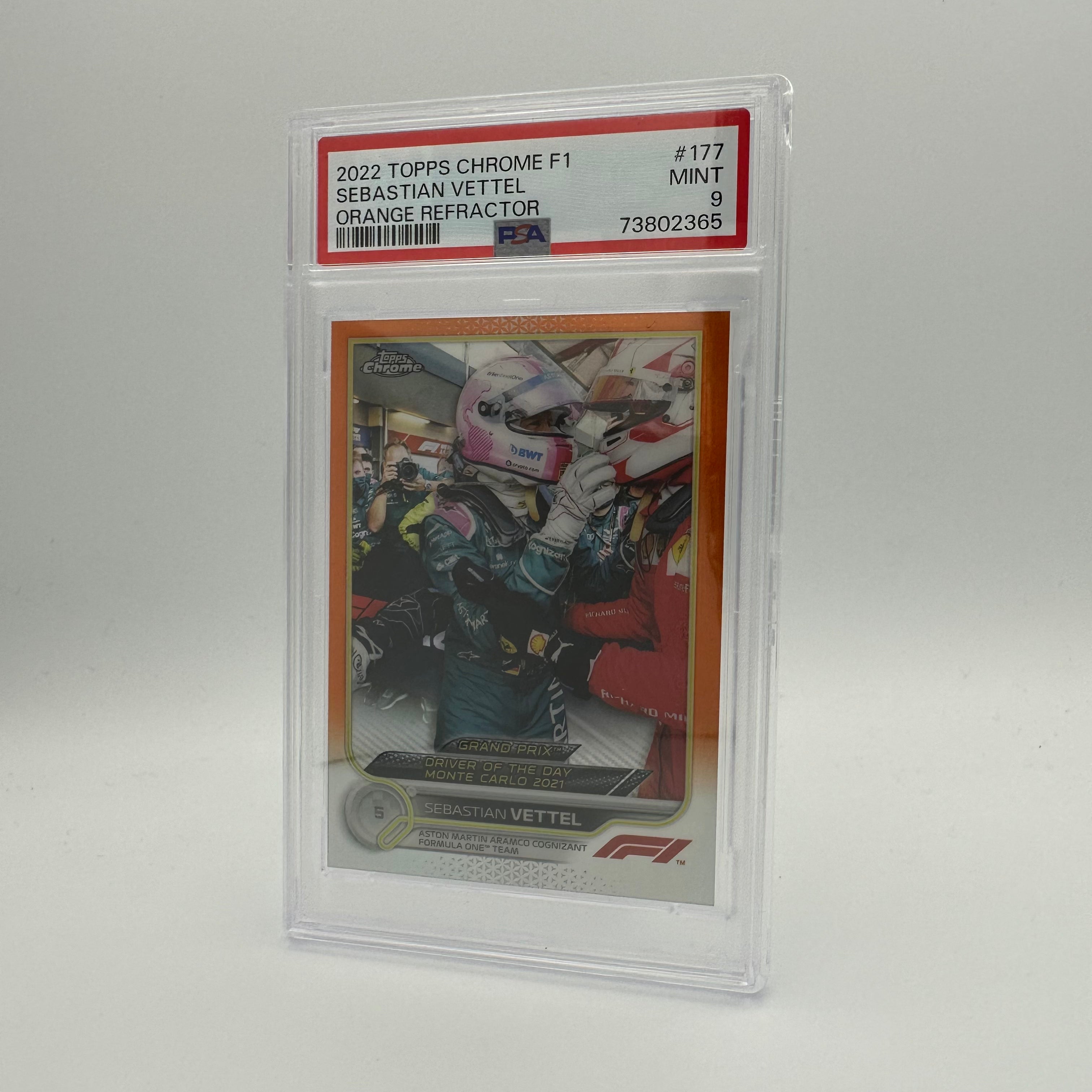 PSA 9 Graded 2003 Sebastian Vettel #177 Orange Refractor Trading Card - Perfect for Collectors, Investors & F1 Memorabilia Displays