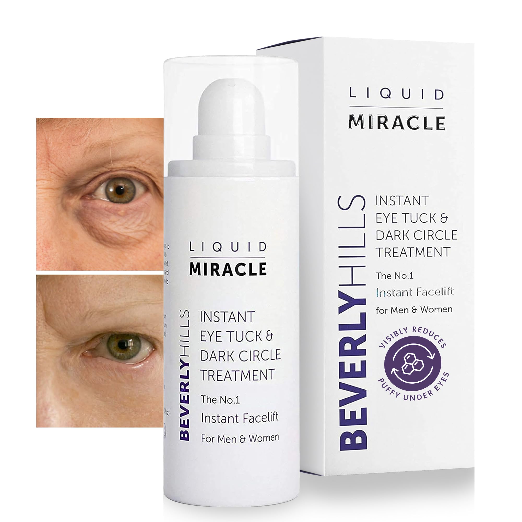 Beverly Hills Instant Facelift Anti-Aging Eye Serum - Dark Circles, Puffy Eyes & Wrinkle Treatment for Under Eye Bags, Fine Lines & Crow's Feet | 30mL (4 Month Supply) | Brighten & Firm Eyes for Day & Night Use