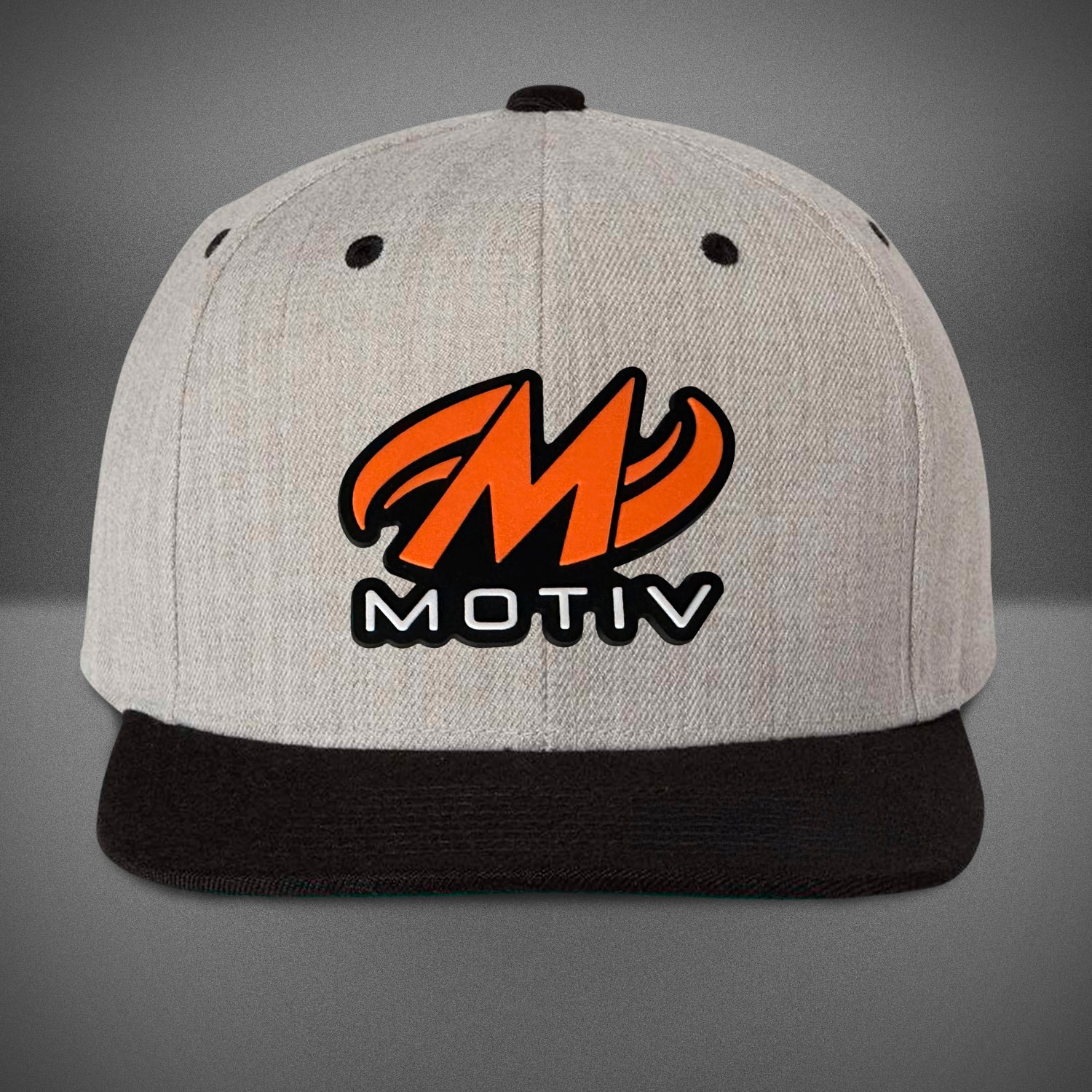 Motiv Flat Bill Snapback Cap - Heather/Black Adjustable Baseball Hat for Men & Women - Perfect for Sports, Streetwear & Casual Outfits