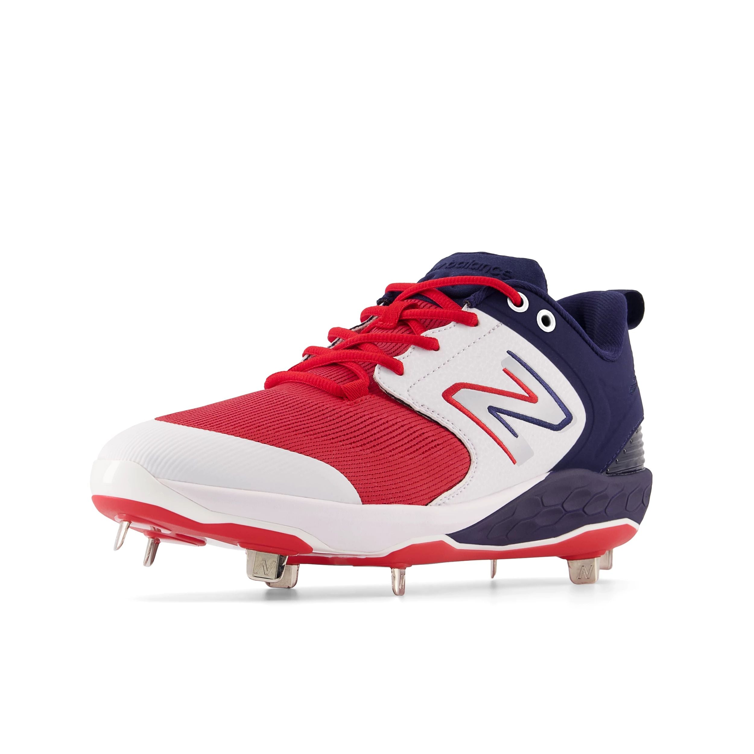 New Balance Fresh Foam 3000v6 Men's Baseball Cleats - Navy/Red Low Metal Spikes for Traction & Comfort | Perfect for Baseball, Softball & Turf Sports
