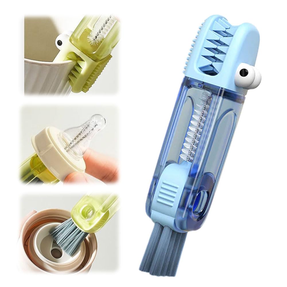2024 New 3-in-1 Cup Lid Cleaning Brush Set - Multi-Purpose Baby Bottle Gap Cleaner, Tight Space Crevice Brush & Portable Cup Cleaner | Perfect for Baby Bottles, Travel Mugs, Water Bottles & Hard-to-Reach Kitchen Cleaning
