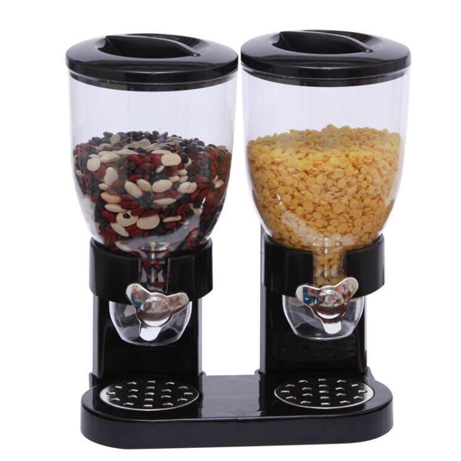 MAJIDA 4L Dual Control Dry Food Dispenser for Cereal, Candy, Nuts, Beans & Rice - Compact Kitchen Storage Solution for Pantry Organization, Coffee Bars & Snack Stations