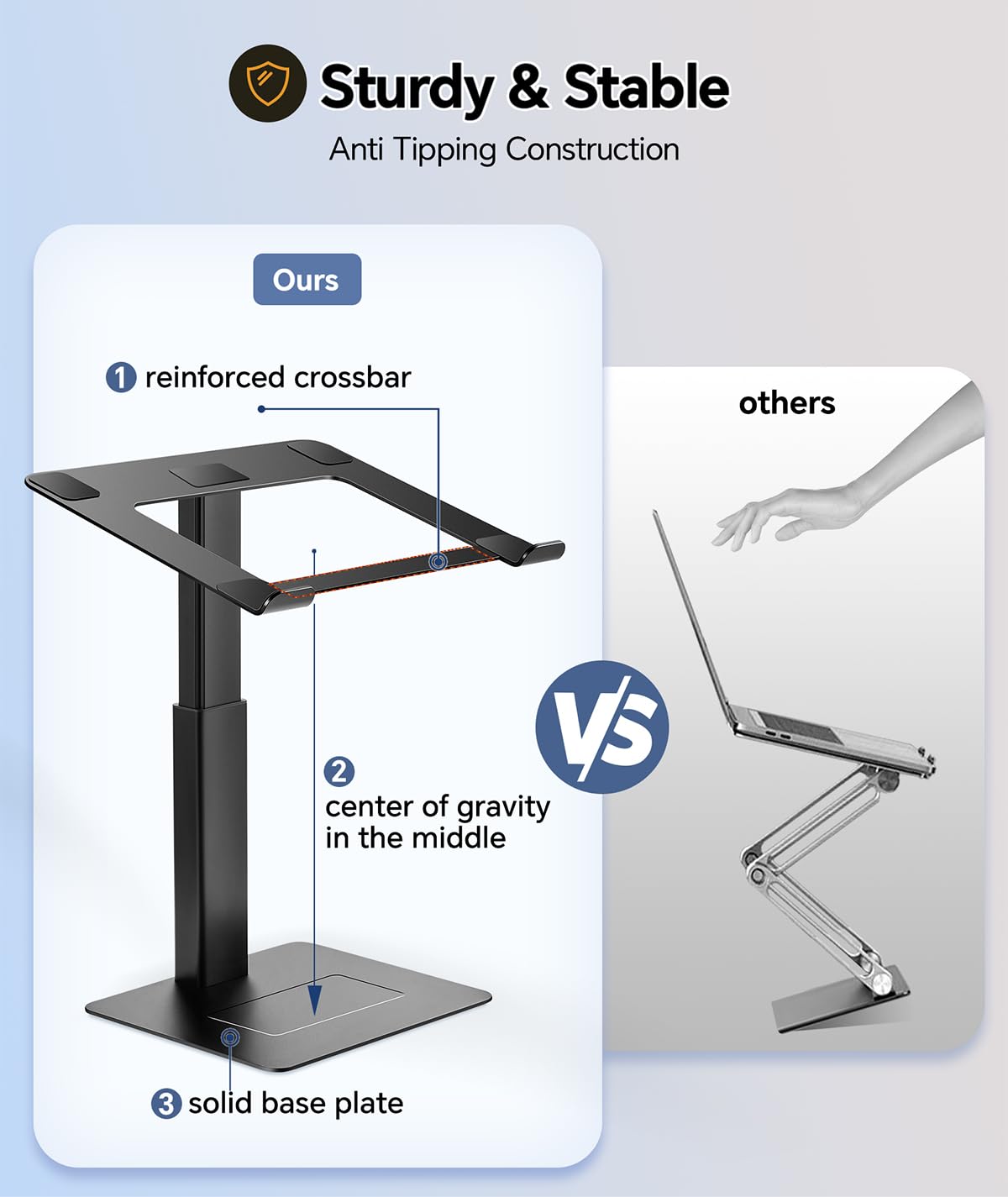 Supamir Adjustable Laptop Stand for Desk - Ergonomic Riser for MacBook & 13