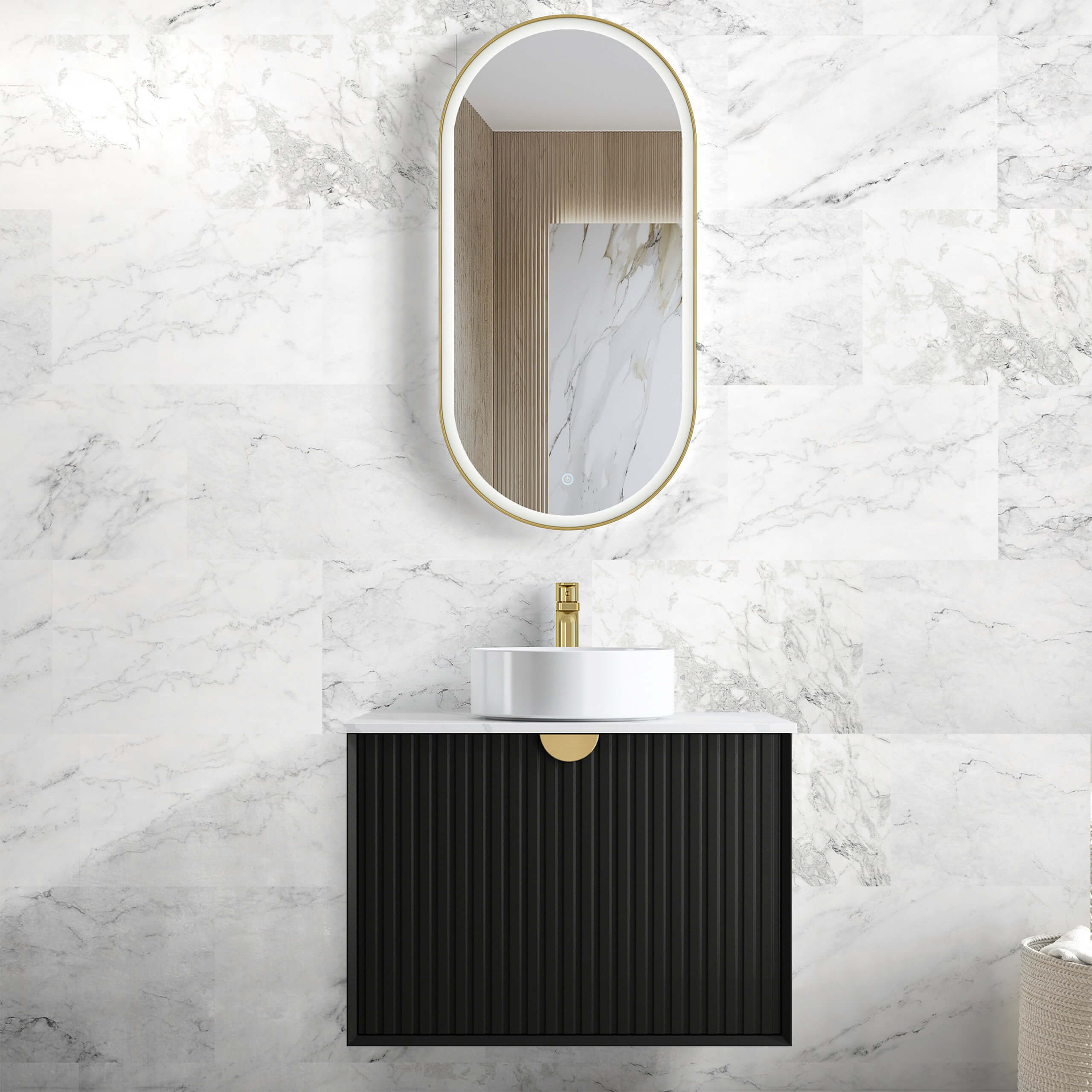 Marlo Single Basin Bathroom Vanity - Modern Sink Cabinet with Soft Close Doors & Drawers - Perfect for Small Bathrooms, Powder Rooms & Guest Baths