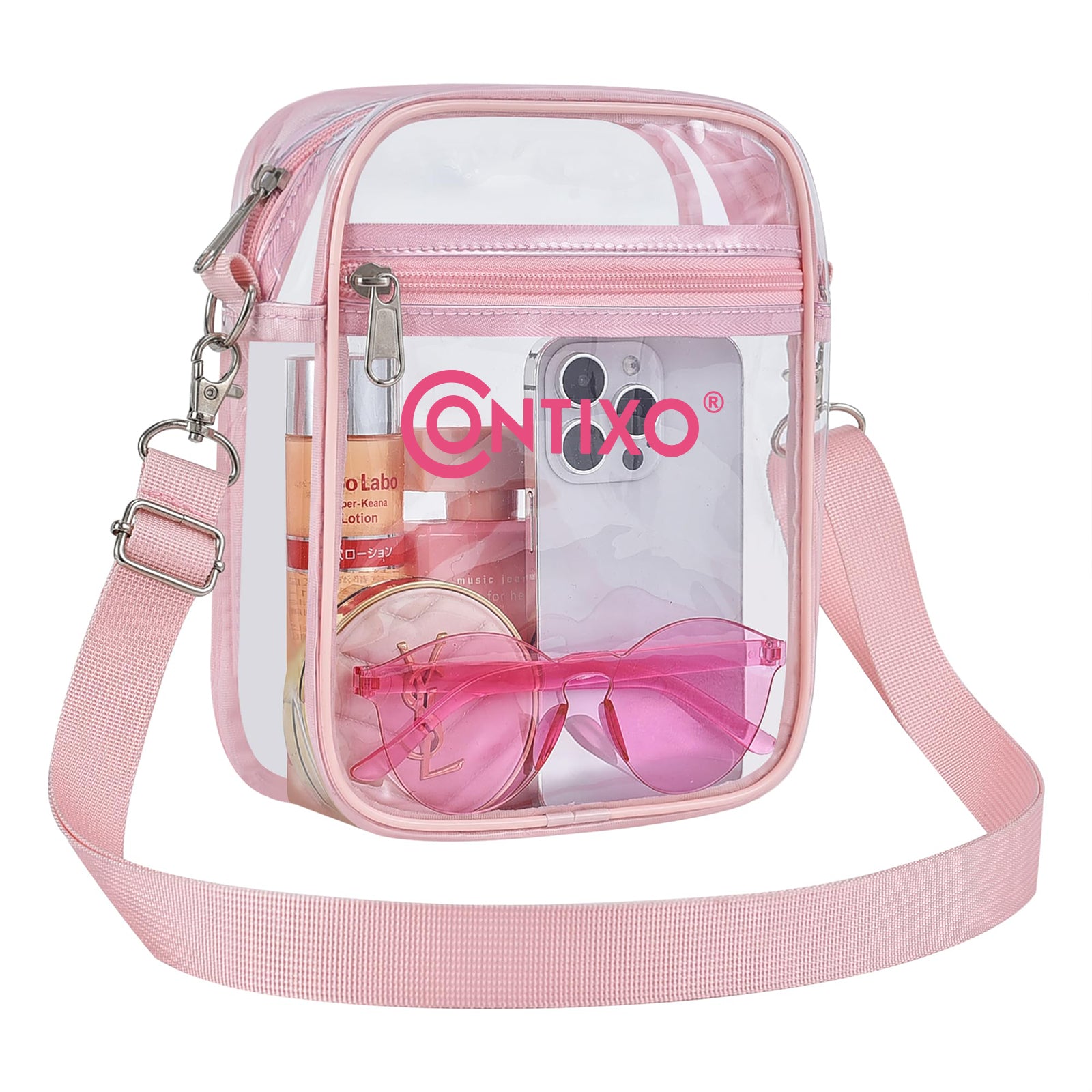 Contixo Pink Clear Stadium Approved Crossbody Backpack - 10