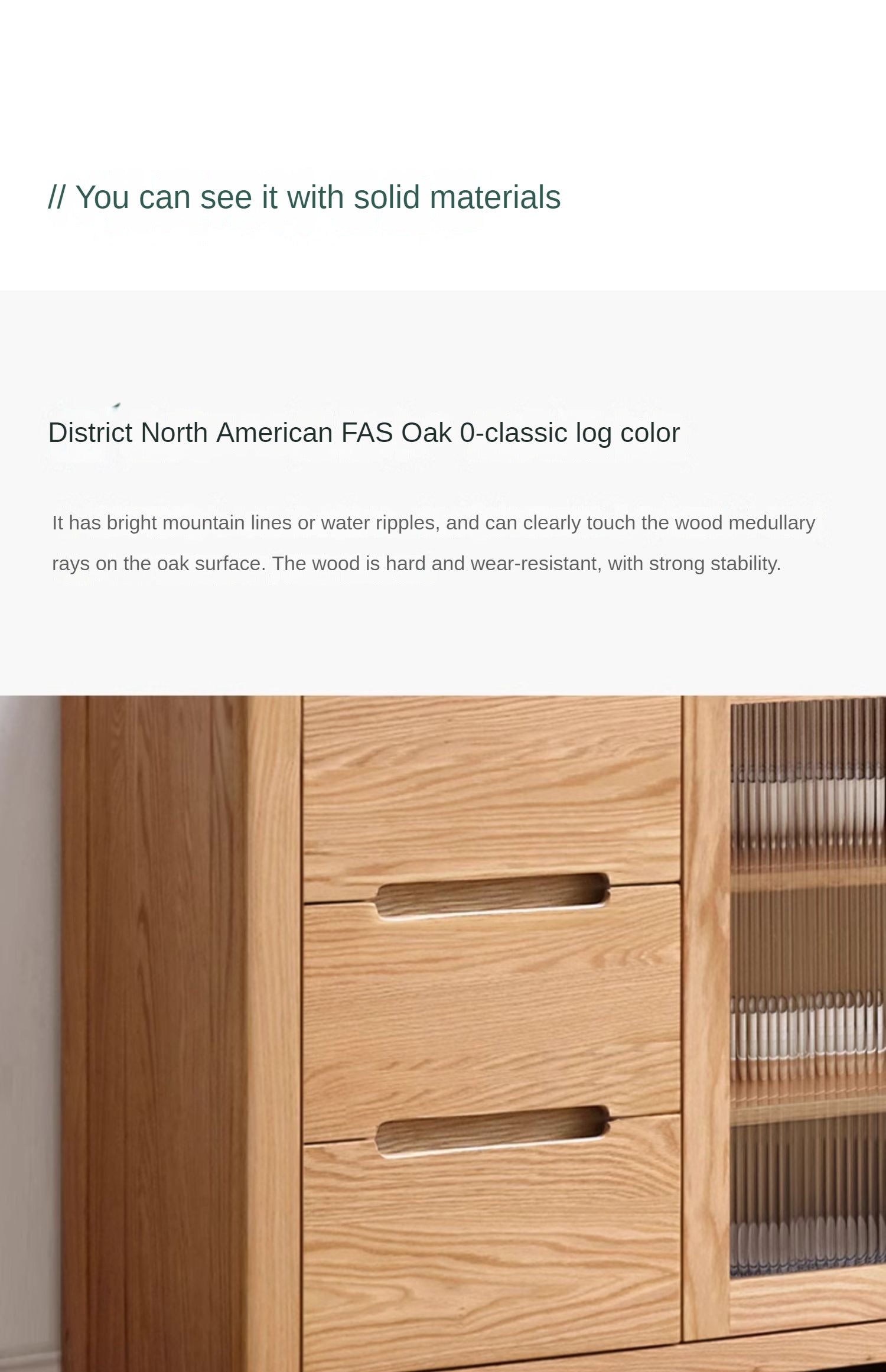Solid Oak Wood Sideboard Buffet Cabinet - Rustic Farmhouse Dining Room Storage Furniture for Home Decor & Entertaining