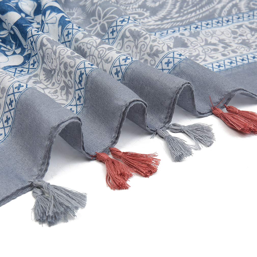 Boho Scarf for Women - Lightweight Floral Printed Shawl Wrap with Fringe for Fall & Winter | Perfect for Layering, Outdoor Activities, and Fashion Accessories