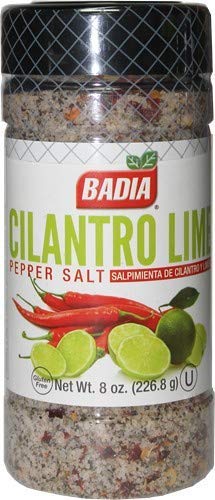 Badia Cilantro Lime Pepper Seasoning Salt - 8 oz (Pack of 2) | All-Purpose Spice Blend for Grilling, Tacos, Seafood & Mexican Dishes