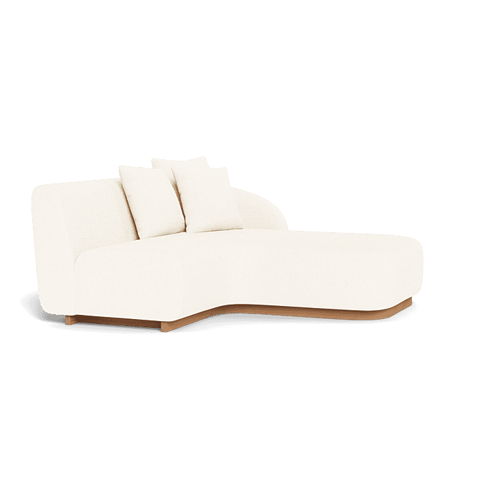 Como Outdoor Curved Chaise Lounge Right Sectional Sofa - Waterproof Wicker Patio Furniture for Poolside, Garden, and Backyard Relaxation