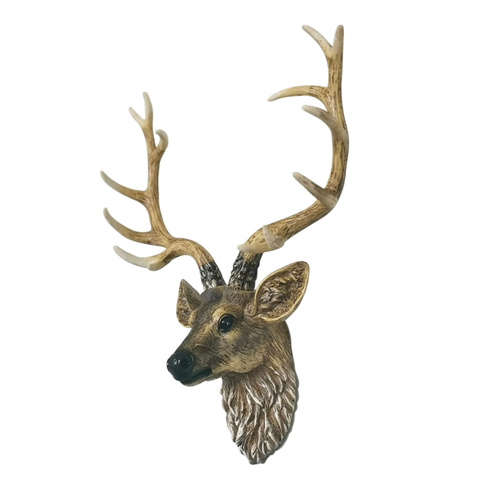 Large Resin Deer Head Wall Decor Sculpture - Handmade Faux Taxidermy Farmhouse Art for Living Room, Bedroom & Office | Modern Animal Head Mounted Ornament