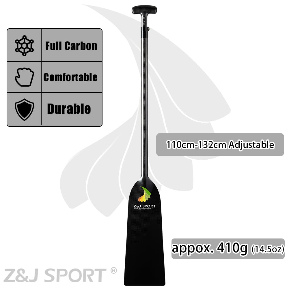 **Z&J SPORT Dragon Boat Paddle 43.3-52 Inch Adjustable Carbon Fiber Oar - IDBF Approved, T-Handle with Adjuster for Competitive & Recreational Dragon Boat Racing (110-132cm, Lightweight & Durable)** - Perfect for Training, Racing, and Team Events
