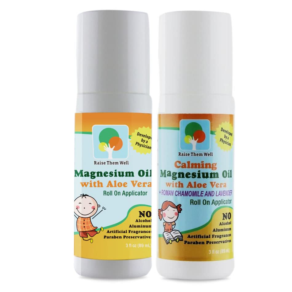 Kid-Safe Calming Magnesium Oil Roller & Original Magnesium Oil Roller Bundle - Natural Stress Relief for Children & Adults, Perfect for Bedtime, Travel, and Daily Relaxation