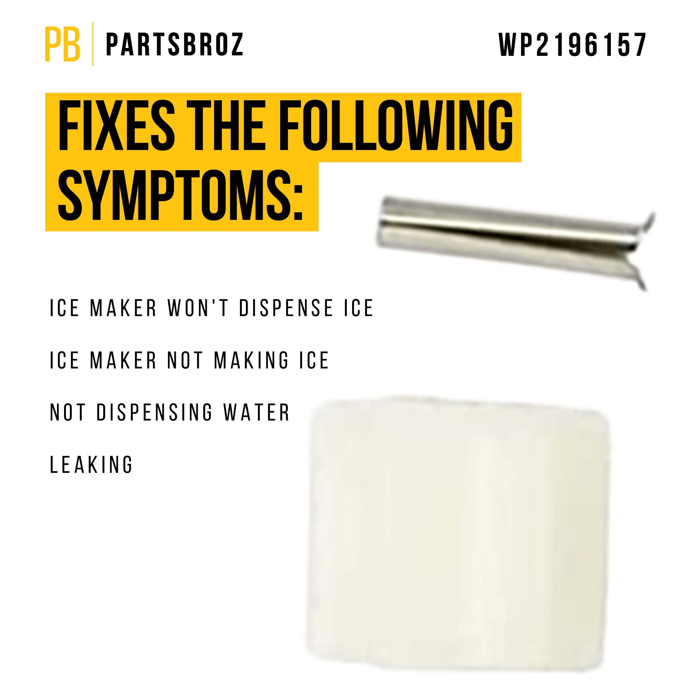 PartsBroz WP2196157 Refrigerator Ice Maker Water Fill Tube Kit - Compatible with Whirlpool, Kenmore, KitchenAid, Roper Freezers - Replaces AP6006156, 1112845, 2154070, 2154080, 2154081, 2174759 - Perfect for DIY Refrigerator Repair and Ice Maker Maintenance