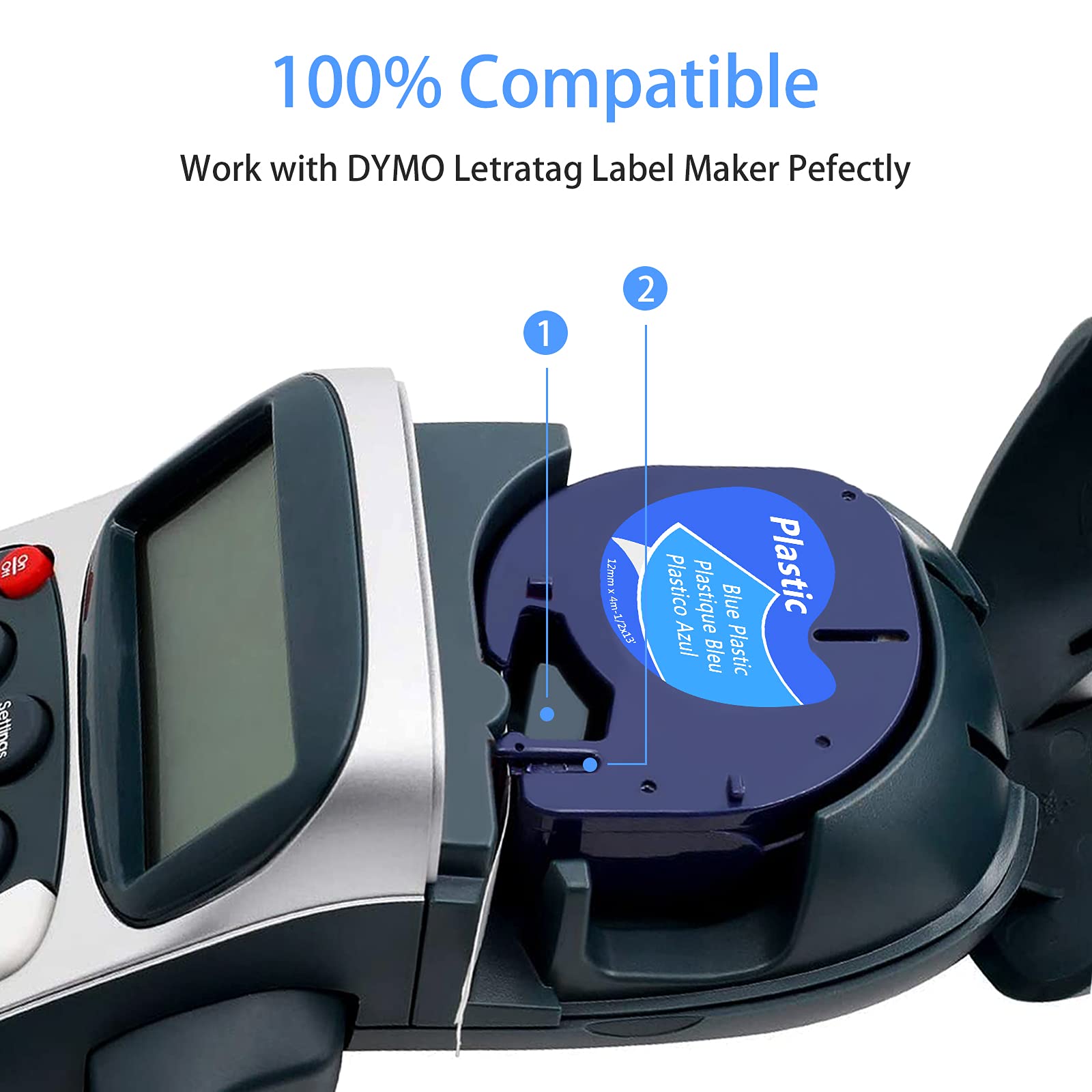 GREENCYCLE Compatible Dymo LT 91335 (S0721650) Label Tape Refills - 12mm (1/2