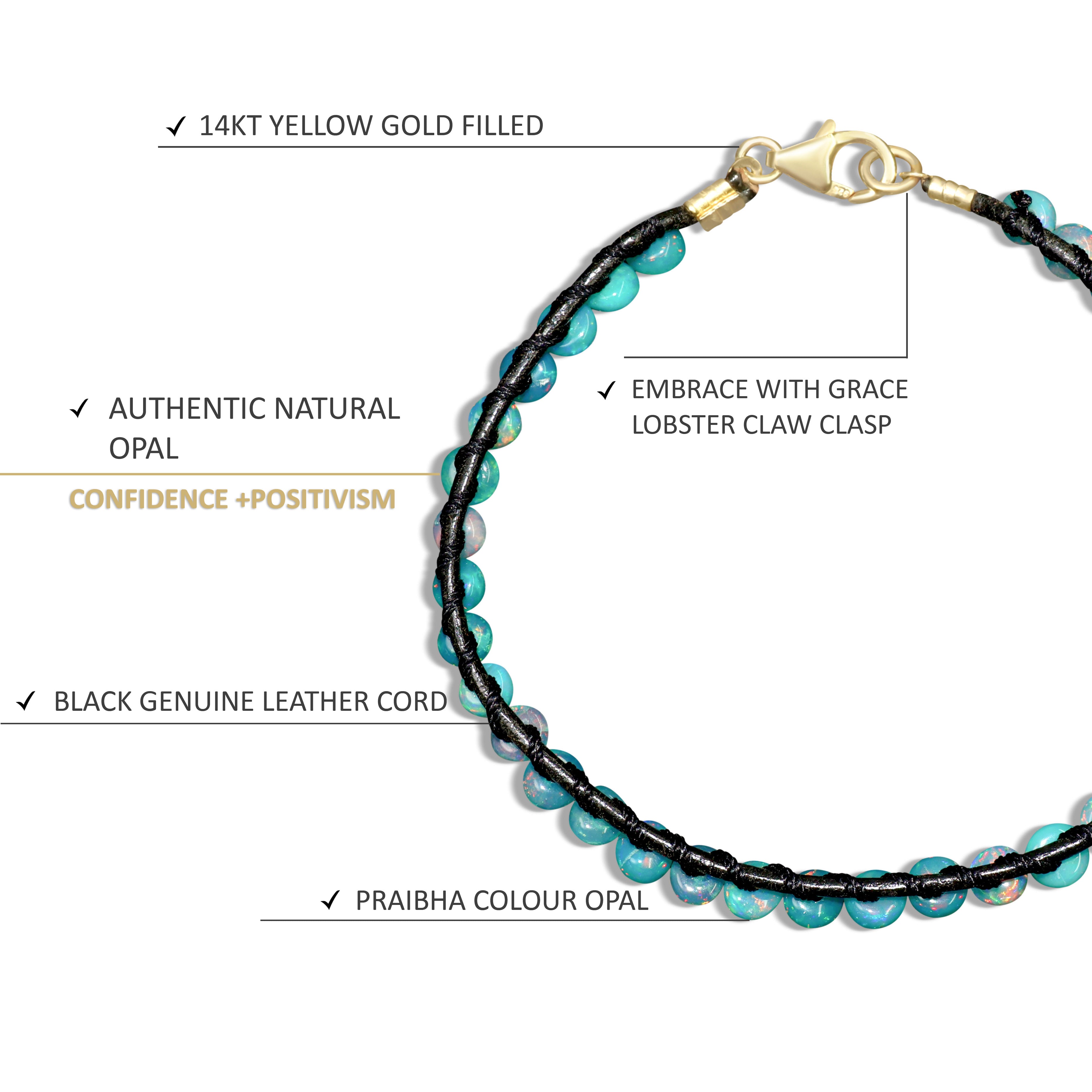 Natural Paraiba Opal Black Rope Beaded Bracelet with Smooth Beads - Elegant Handmade Jewelry for Women, Boho Chic Accessory for Daily Wear, Gift for Her, Birthday & Anniversary Present