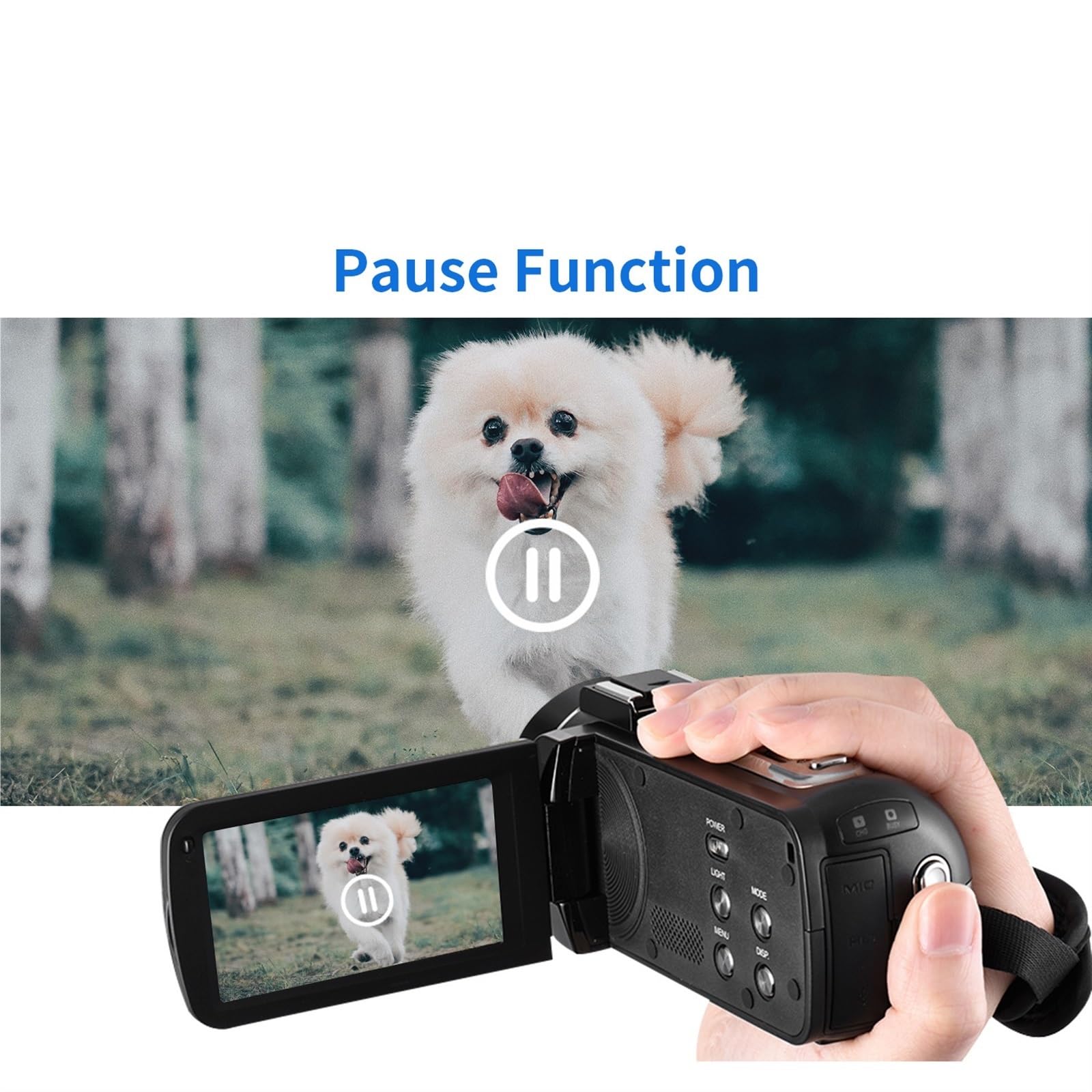 MZZYG 2.7K Night Vision WiFi Digital Video Camera with Infrared - Outdoor Camcorder for Vlogging, Blogging & Webcam (Includes 128GB SD Card & 2-Piece Set) - Perfect for Travel Vlogging, Home Security Monitoring and YouTube Content Creation