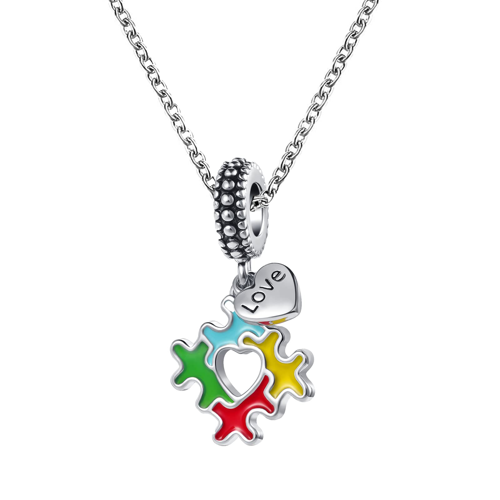 Autism Puzzle Piece Necklace - ASD Awareness Charm for Granddaughter (Gift Idea)