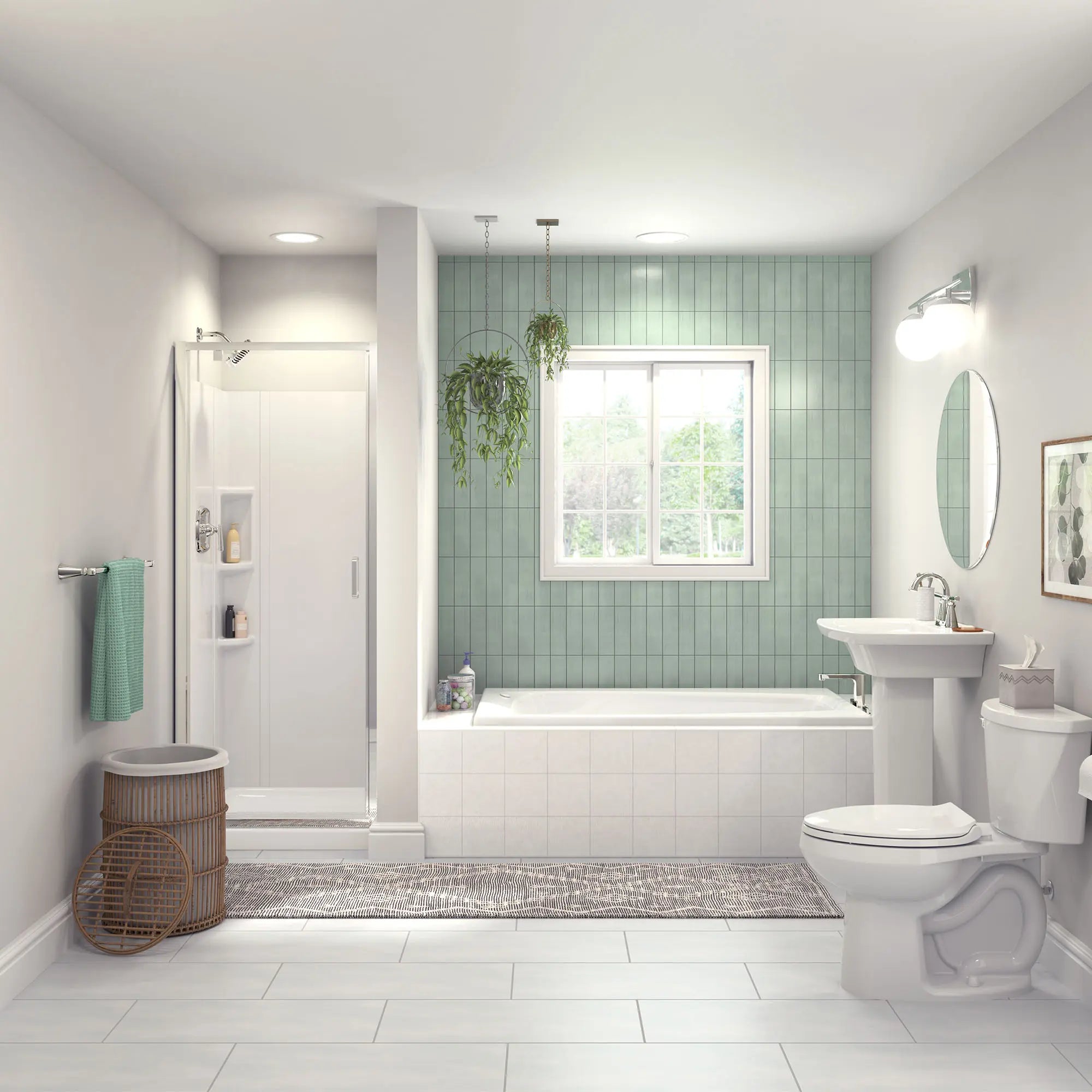 Edgemere® 1.8 GPM Water Saving Shower Trim Kit with Double Ceramic Pressure Balance Cartridge & Lever Handle - Perfect for Eco-Friendly Bathrooms & Water Conservation Homes